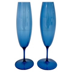Pair of Holmegaard Glass Flutes by Per Lutken