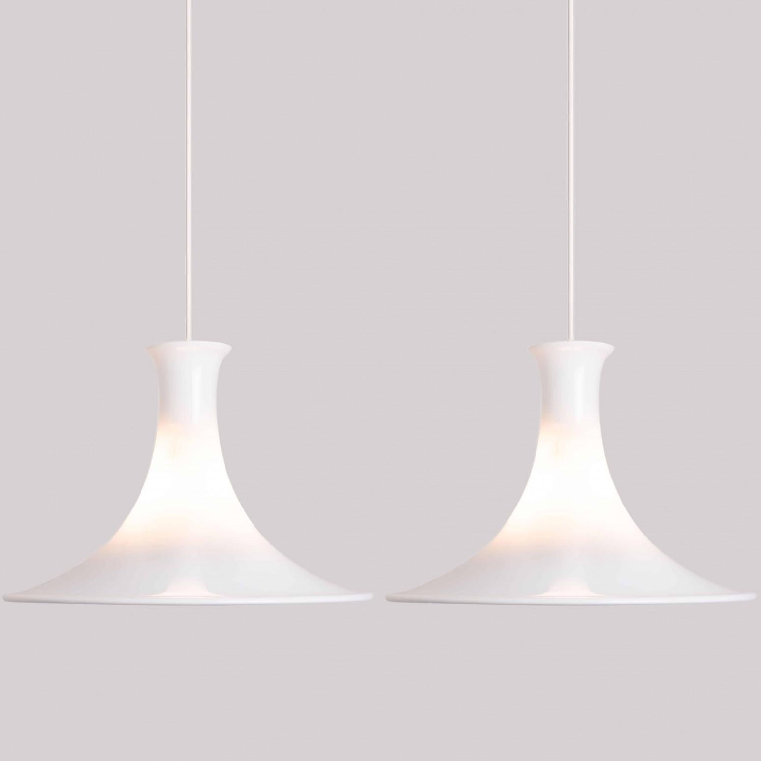 Pair of Holmegaard Hanging Lamps by Michael Bang, 1970 In Good Condition For Sale In Rijssen, NL