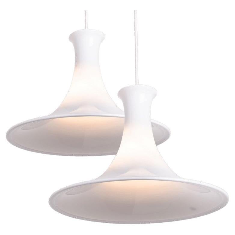 Coppia di lampade a sospensione Holmegaard di Michael Bang, 1970
