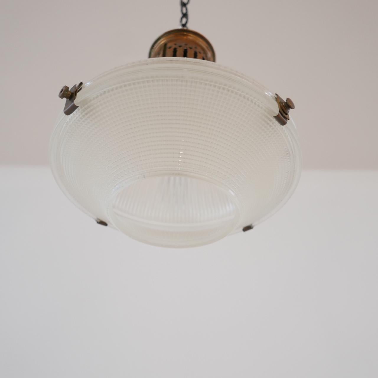 Pair of Holophane Pendant Lights In Good Condition In London, GB