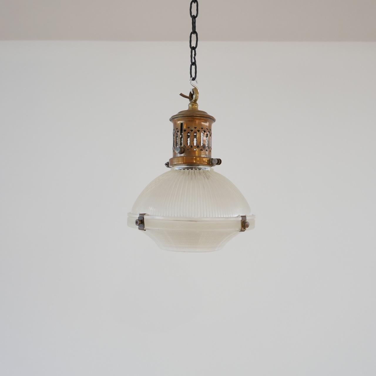 Pair of Holophane Pendant Lights 3