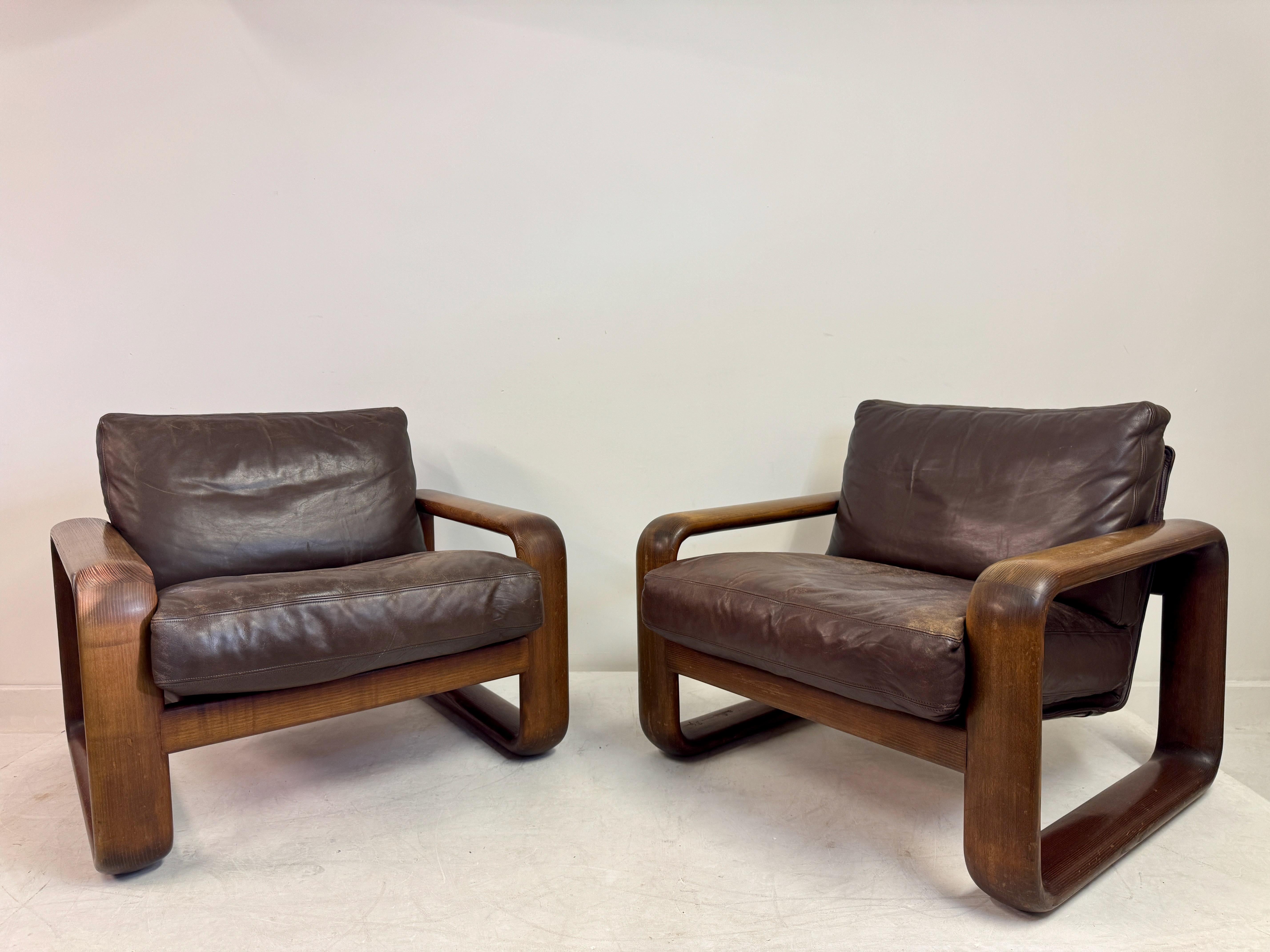 Pair of “Hombre” Lounge Chairs by Burkhard Vogtherr for Rosenthal, 1970s in vendita 4