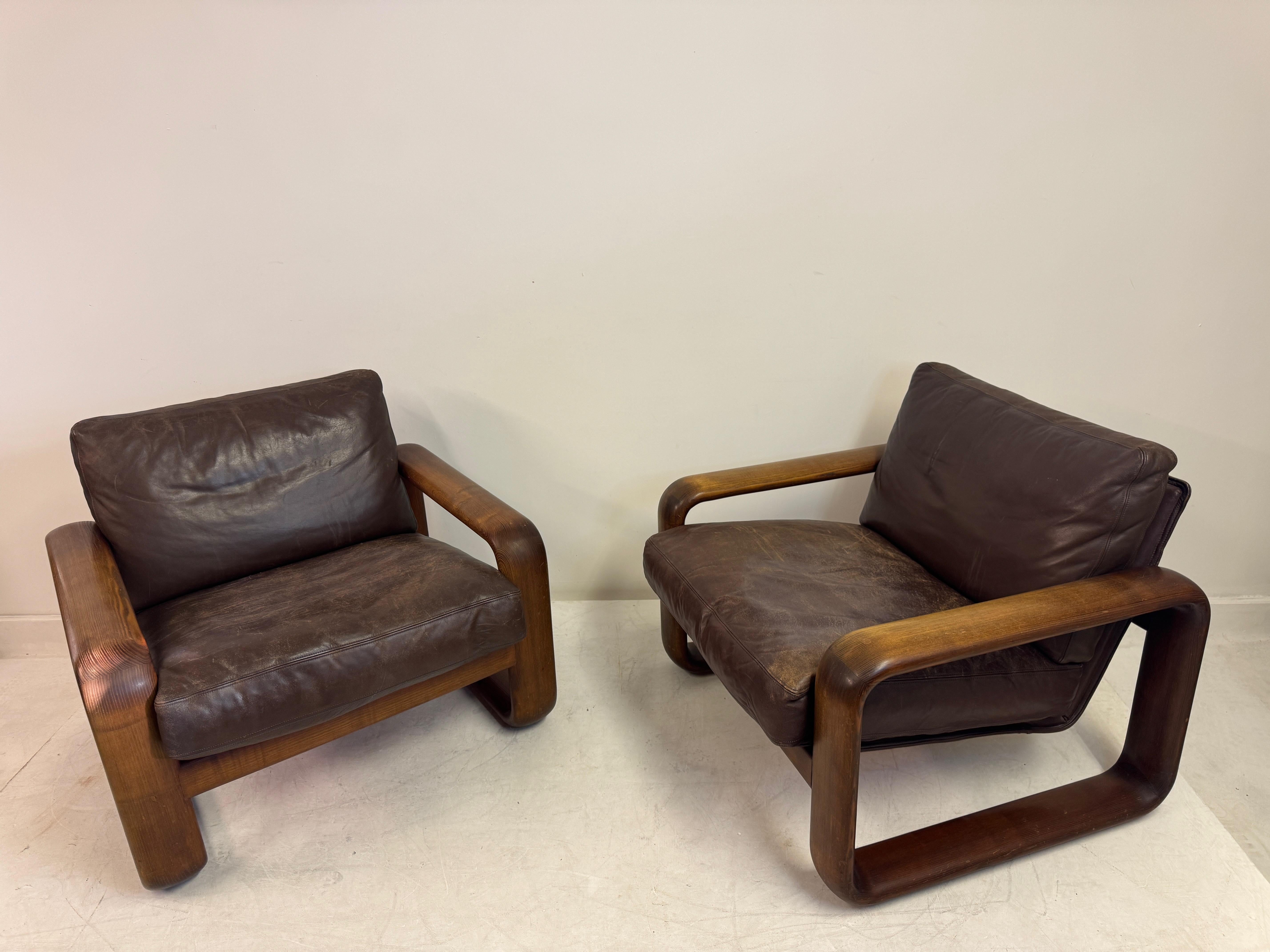 Pair of “Hombre” Lounge Chairs by Burkhard Vogtherr for Rosenthal, 1970s in vendita 5