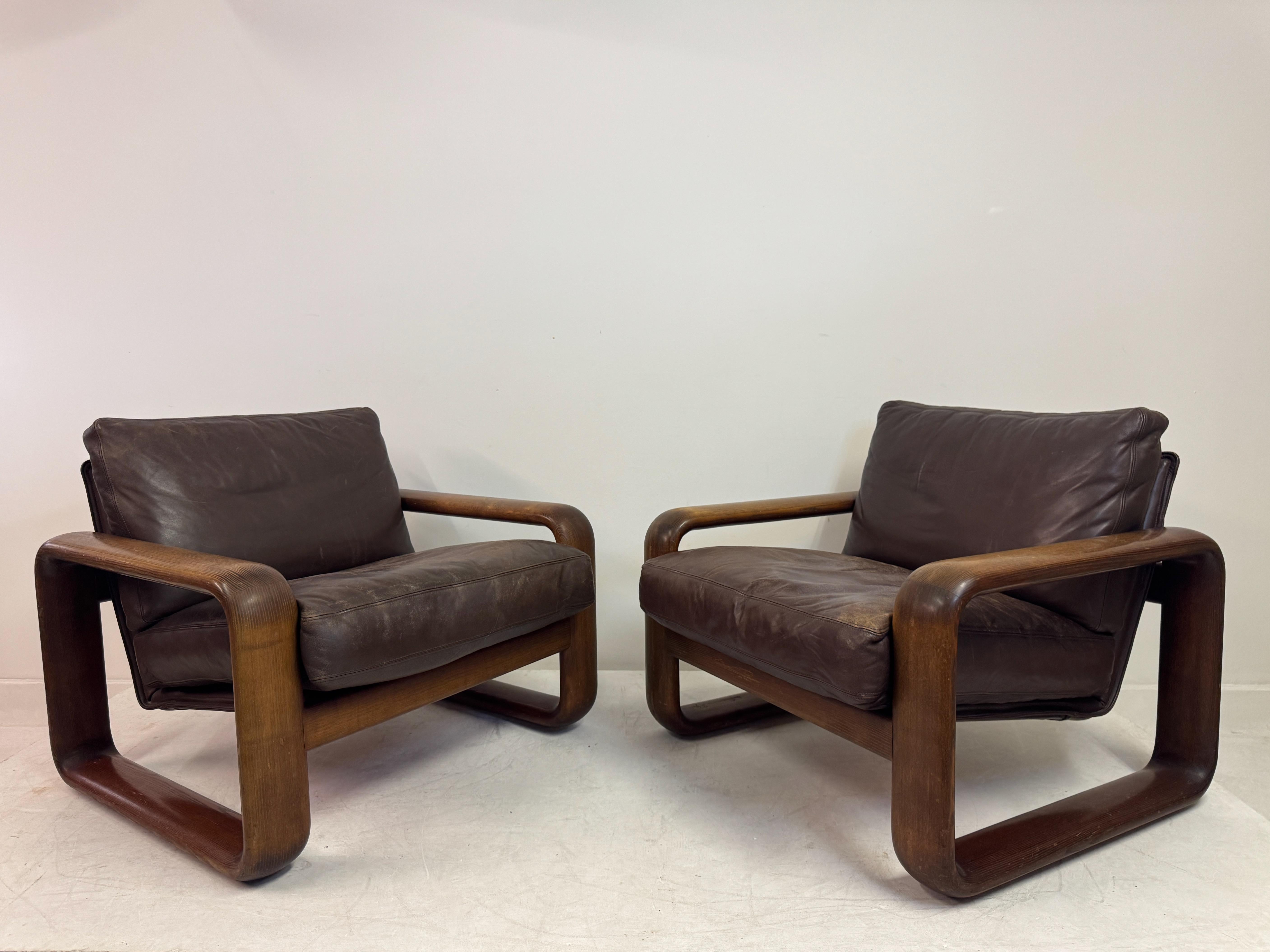 Pair of “Hombre” Lounge Chairs by Burkhard Vogtherr for Rosenthal, 1970s in vendita 6
