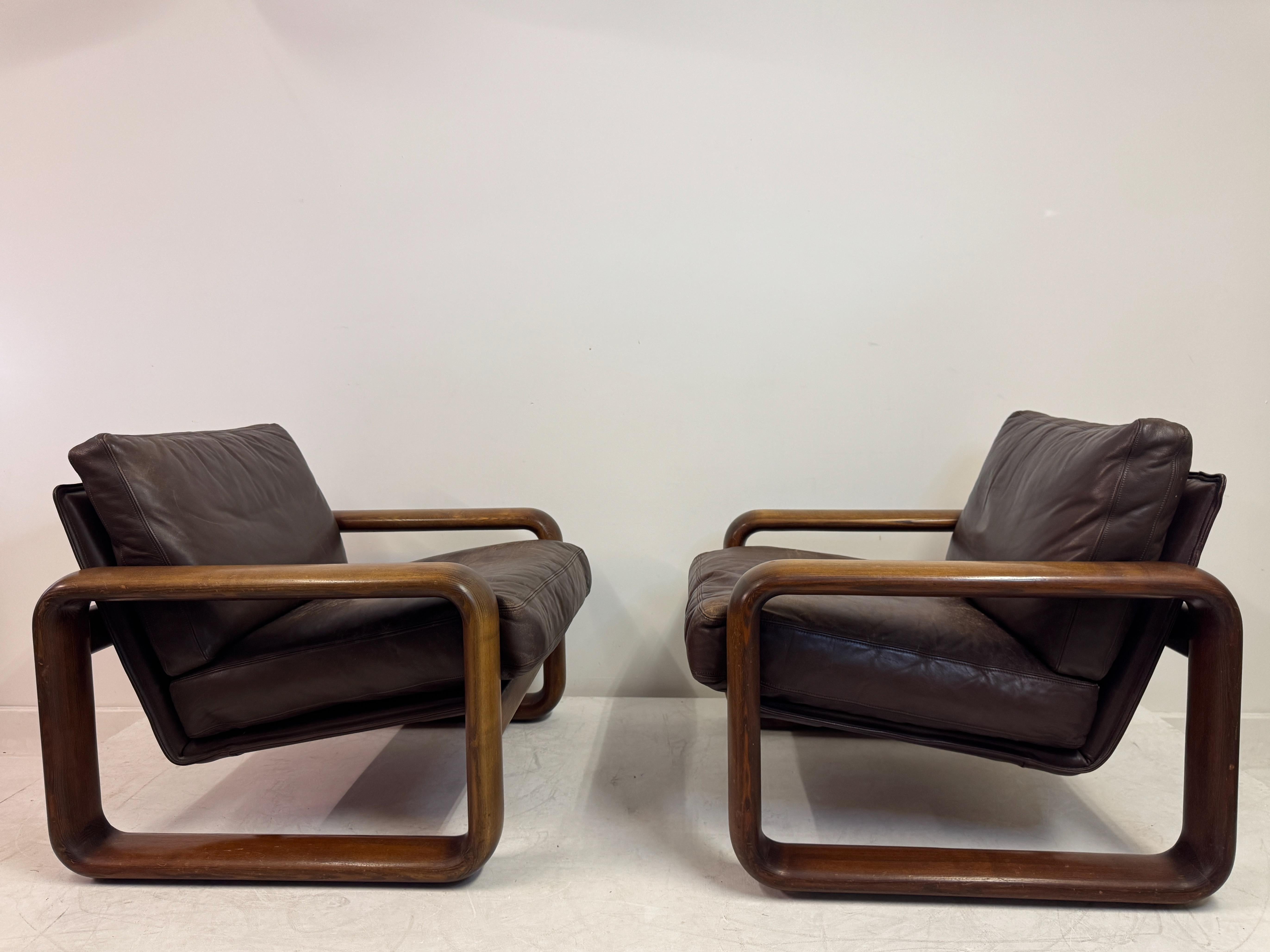 Pair of “Hombre” Lounge Chairs by Burkhard Vogtherr for Rosenthal, 1970s in vendita 7