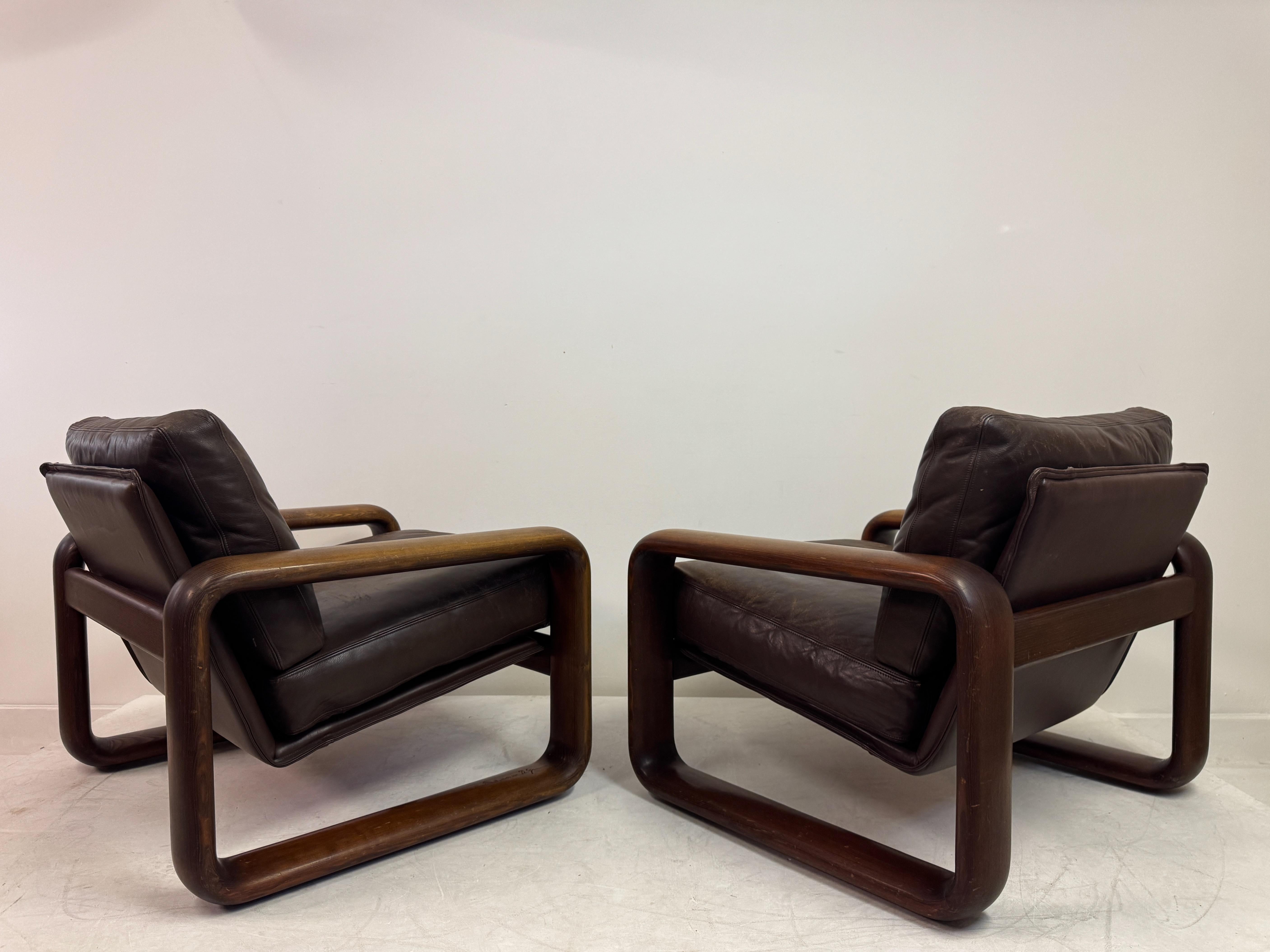Pair of “Hombre” Lounge Chairs by Burkhard Vogtherr for Rosenthal, 1970s in vendita 9