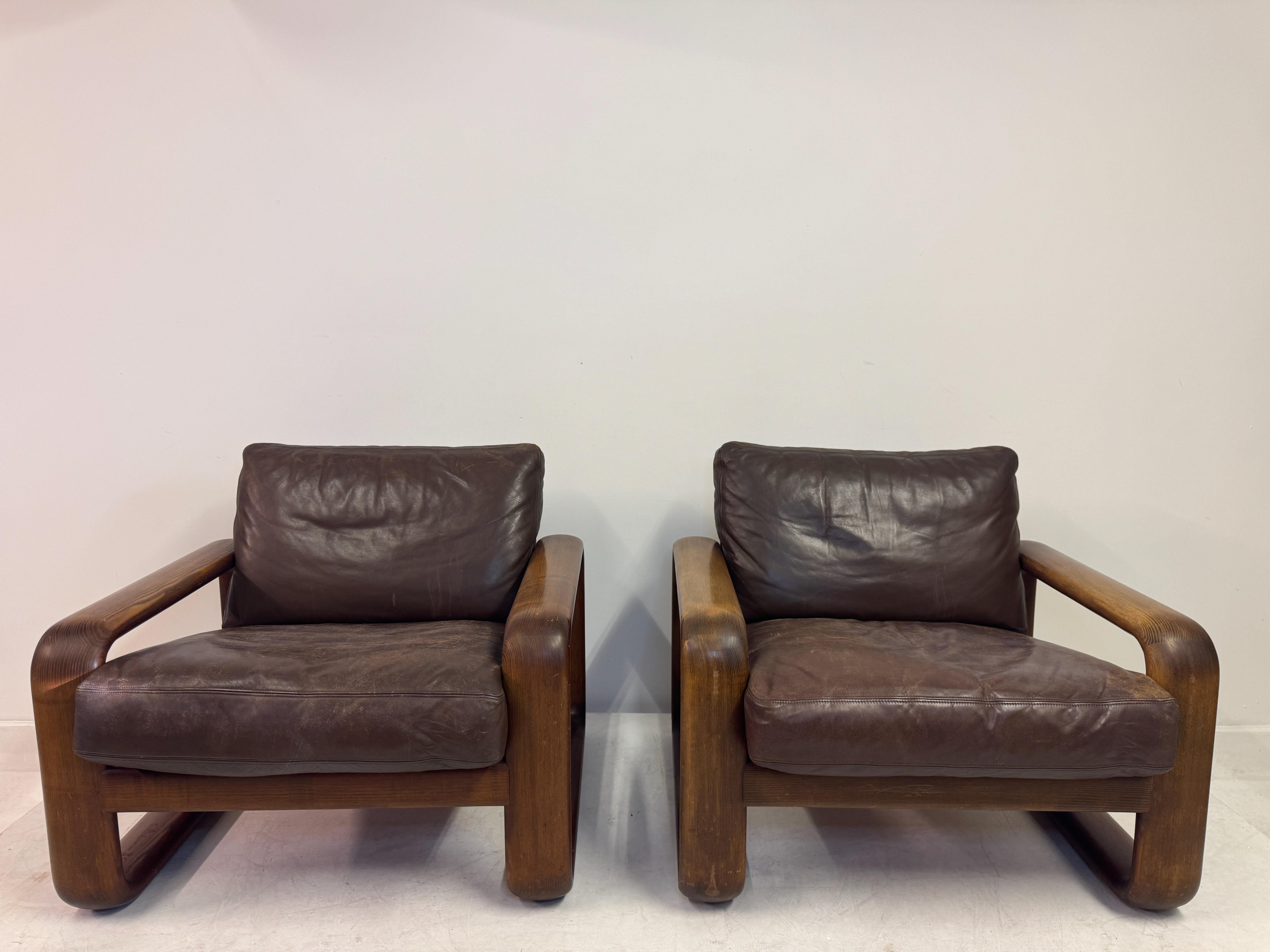 Tedesco Pair of “Hombre” Lounge Chairs by Burkhard Vogtherr for Rosenthal, 1970s in vendita