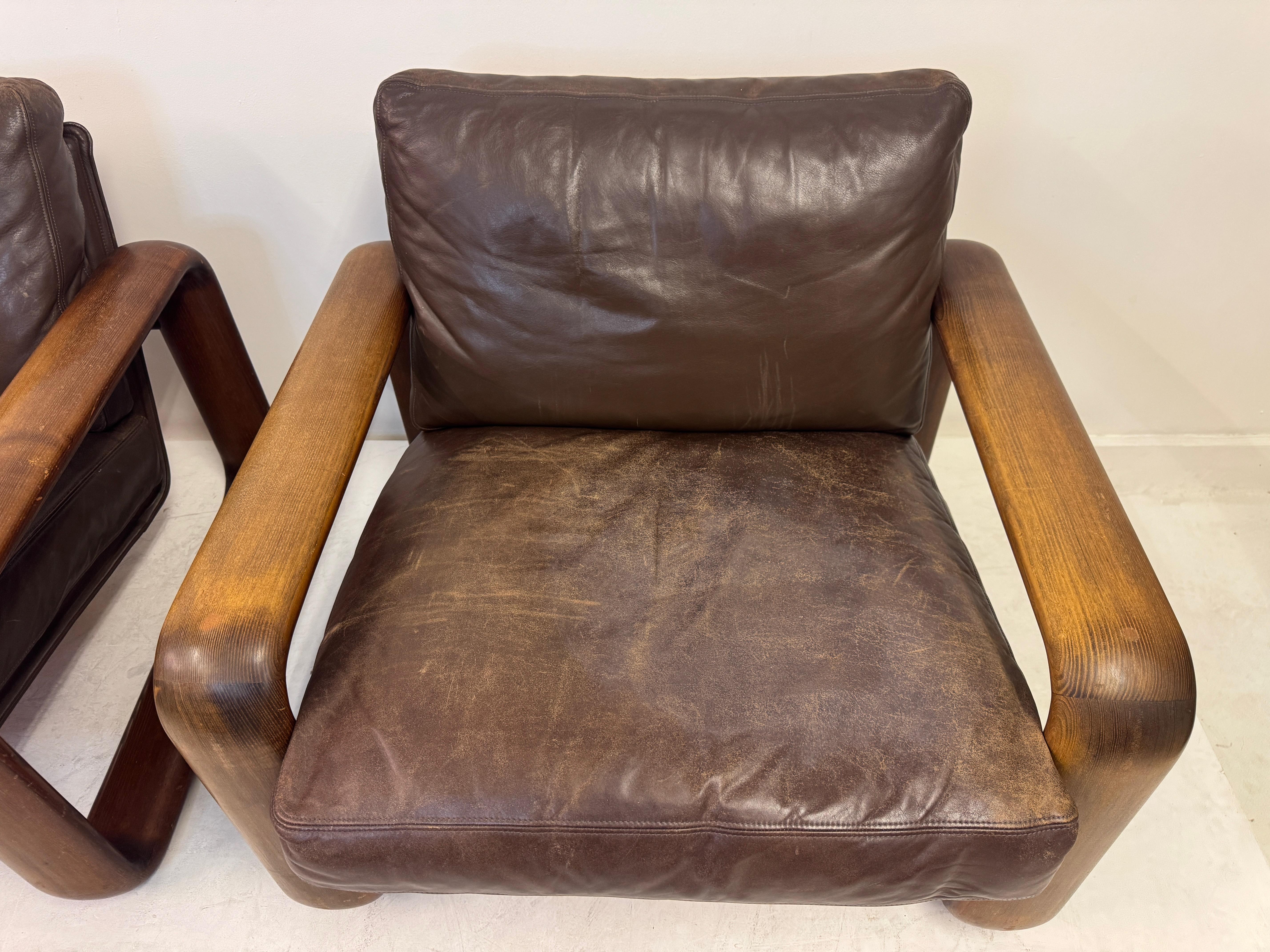 Pair of “Hombre” Lounge Chairs by Burkhard Vogtherr for Rosenthal, 1970s in vendita 1