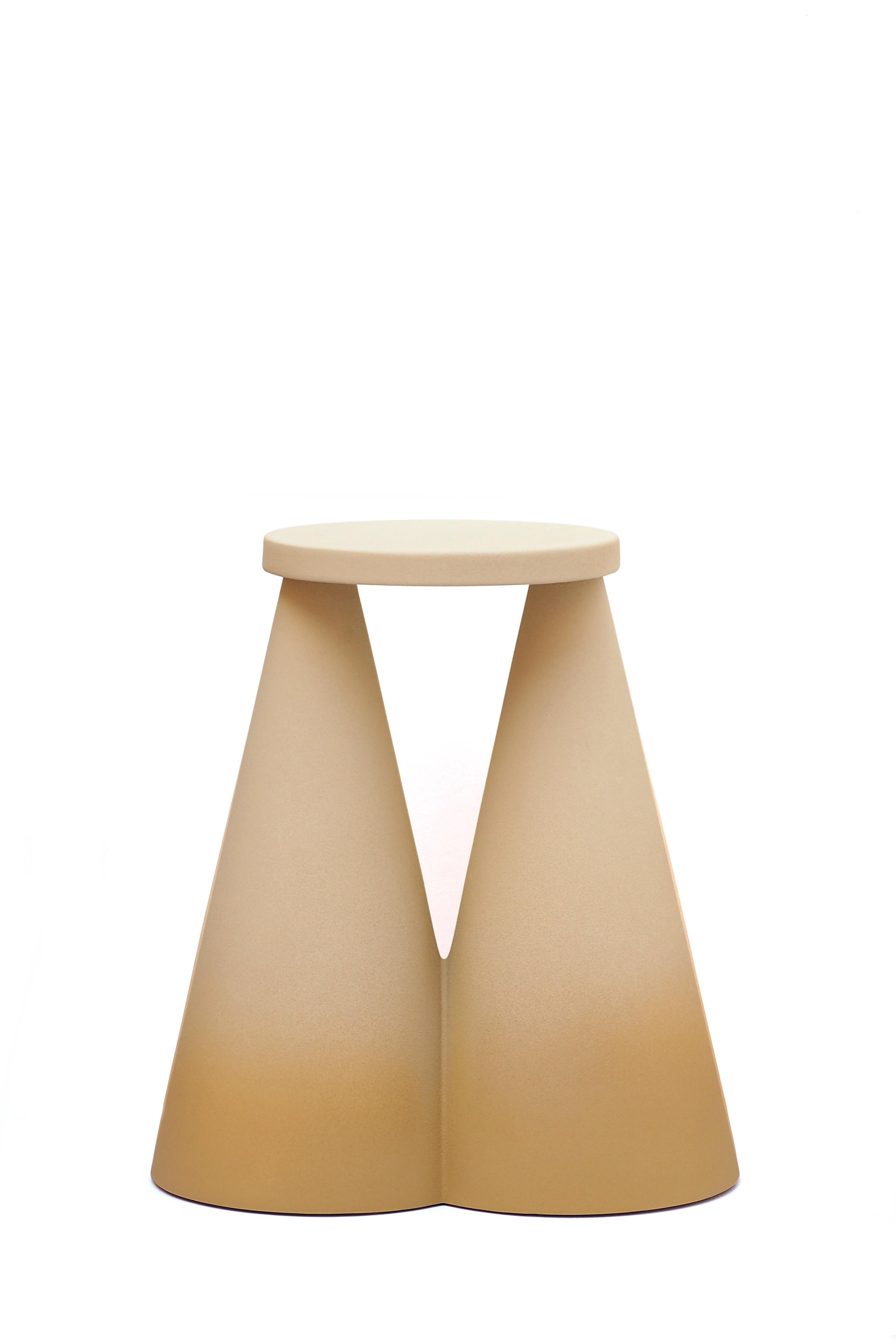 Modern Pair of Honey Isola Side Table by Cara Davide