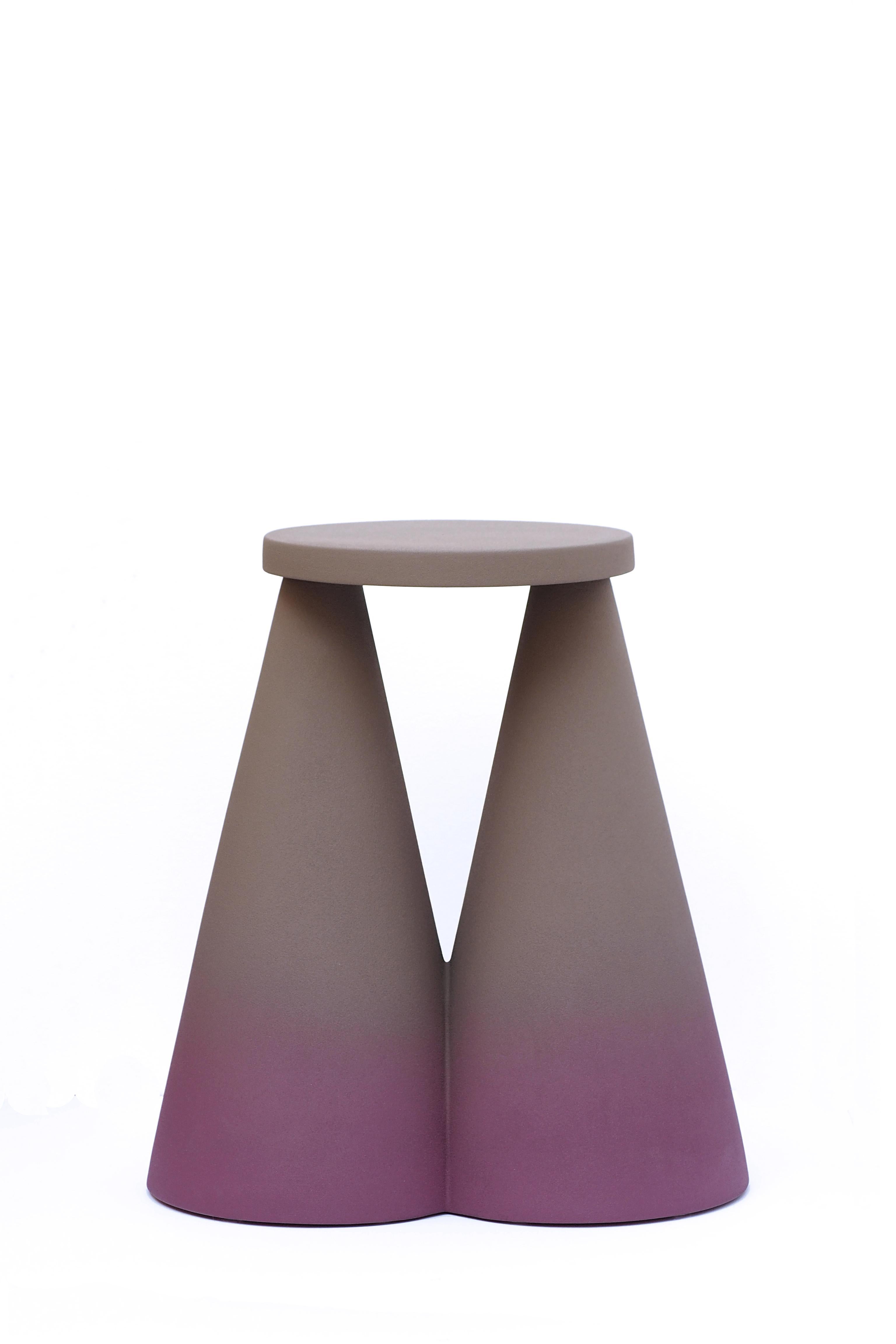 Ceramic Pair of Honey Isola Side Table by Cara Davide