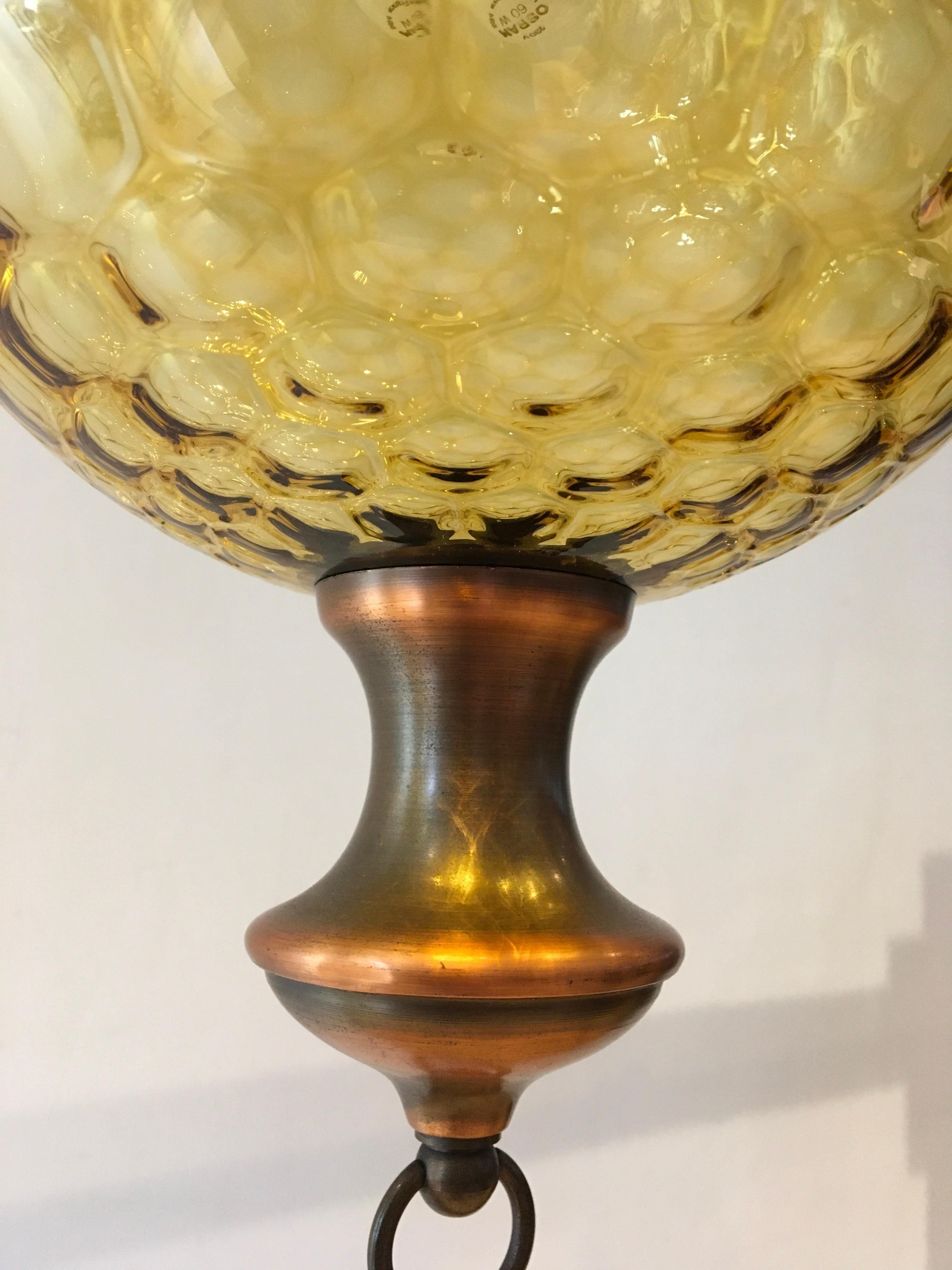 Copper Pair of Honeycomb Chandelier, 1970s For Sale