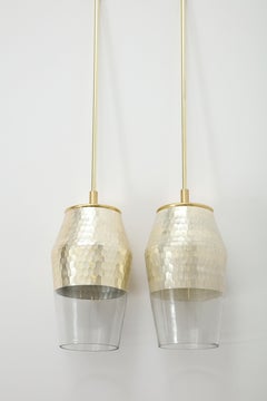 Pair of Honeycomb Pendant Lights