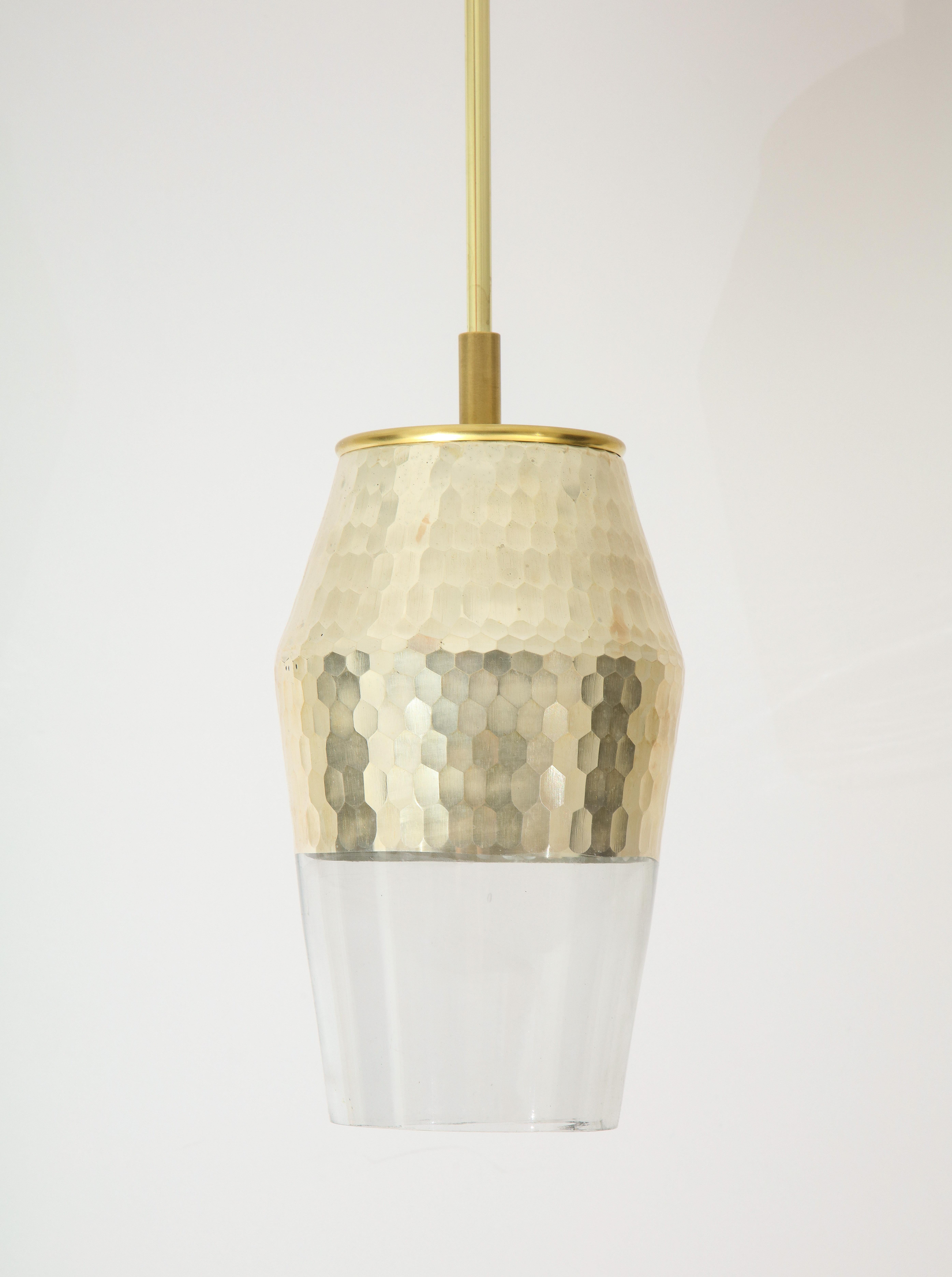 Pair of Honeycomb Pendant Lights In Good Condition For Sale In New York, NY