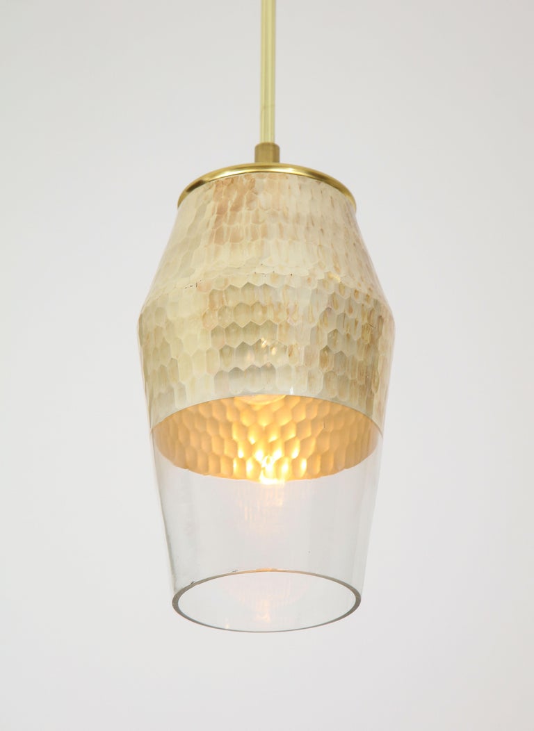 Pair of Honeycomb Pendant Lights For Sale at 1stDibs