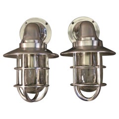Paire d'appliques de navire à capuche en aluminium