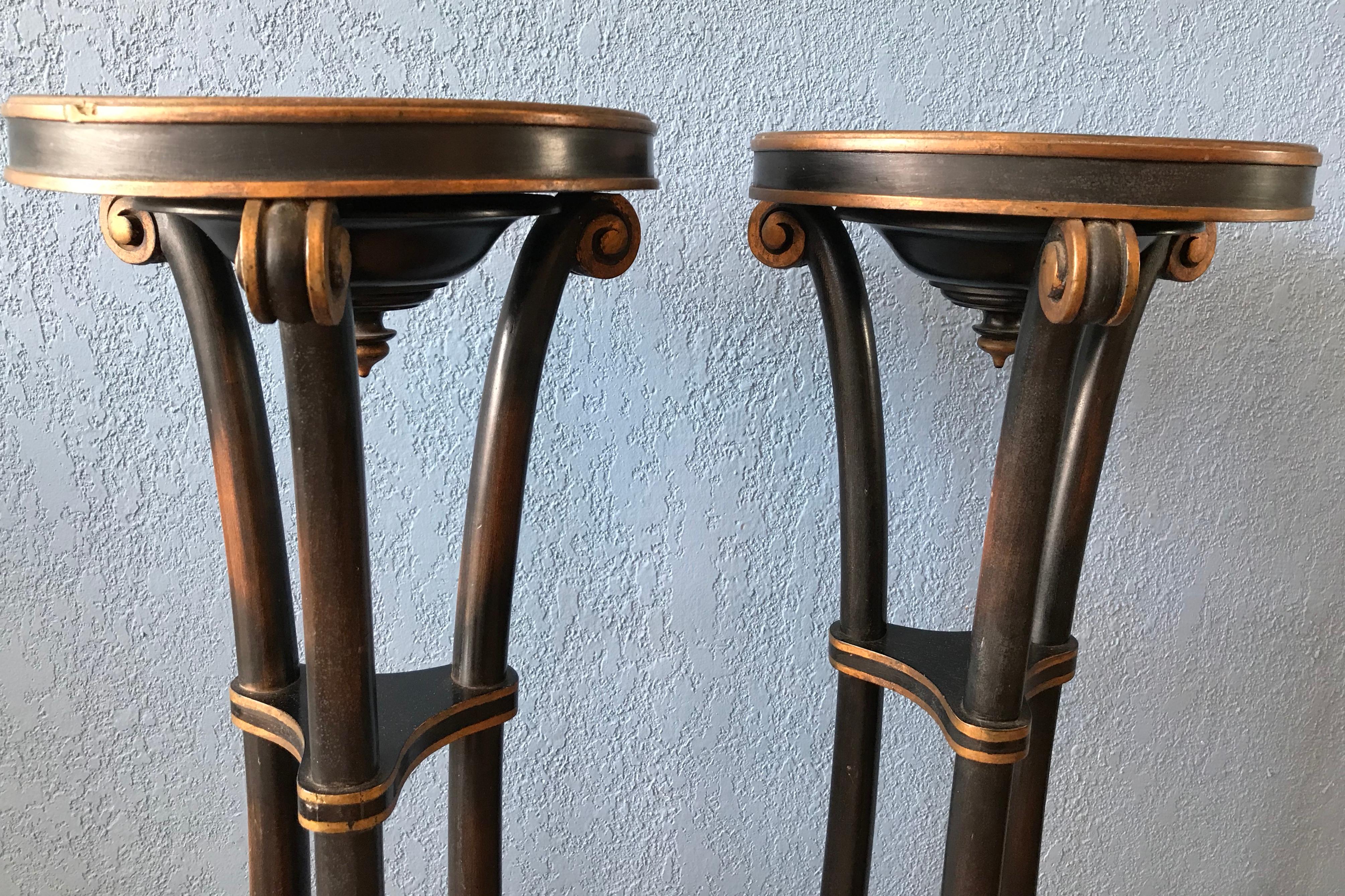 Italian Pair of Hoof Accented Fern Stands