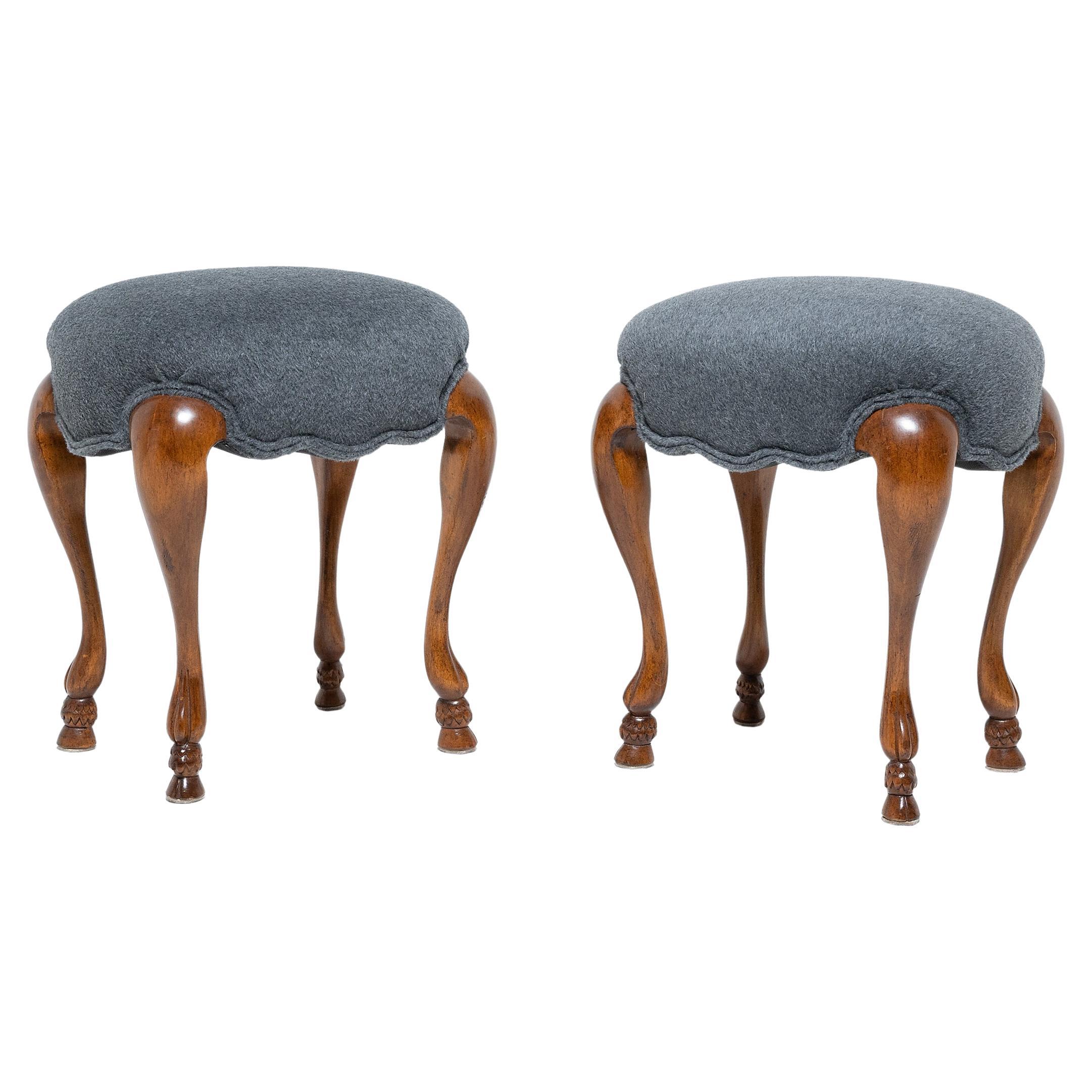 Pair of Hoofed Alpaca Stools