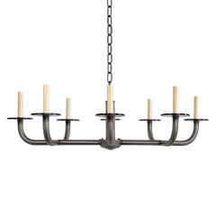Pair of Horizontal Metal Chandeliers. Sold individually