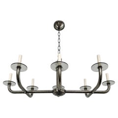 Pair of Horizontal Metal Chandeliers. Sold individually
