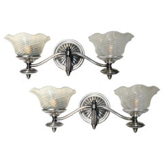 Pair of Horizontal Opaline Glass Sconces