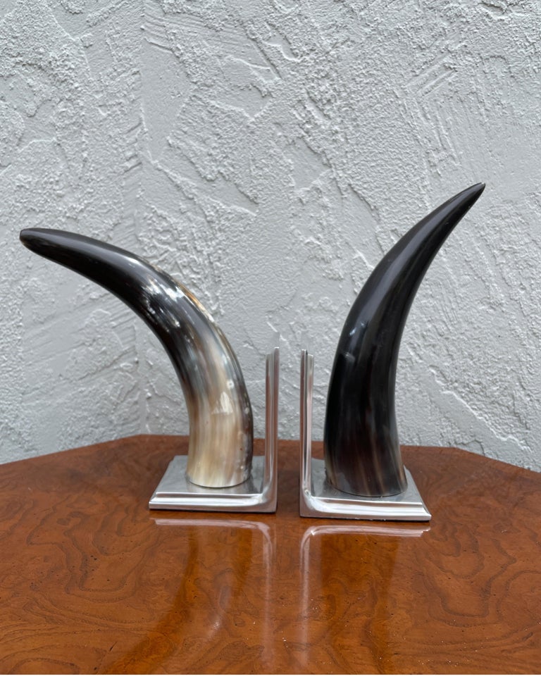 Pair of Horn Bookends For Sale at 1stDibs