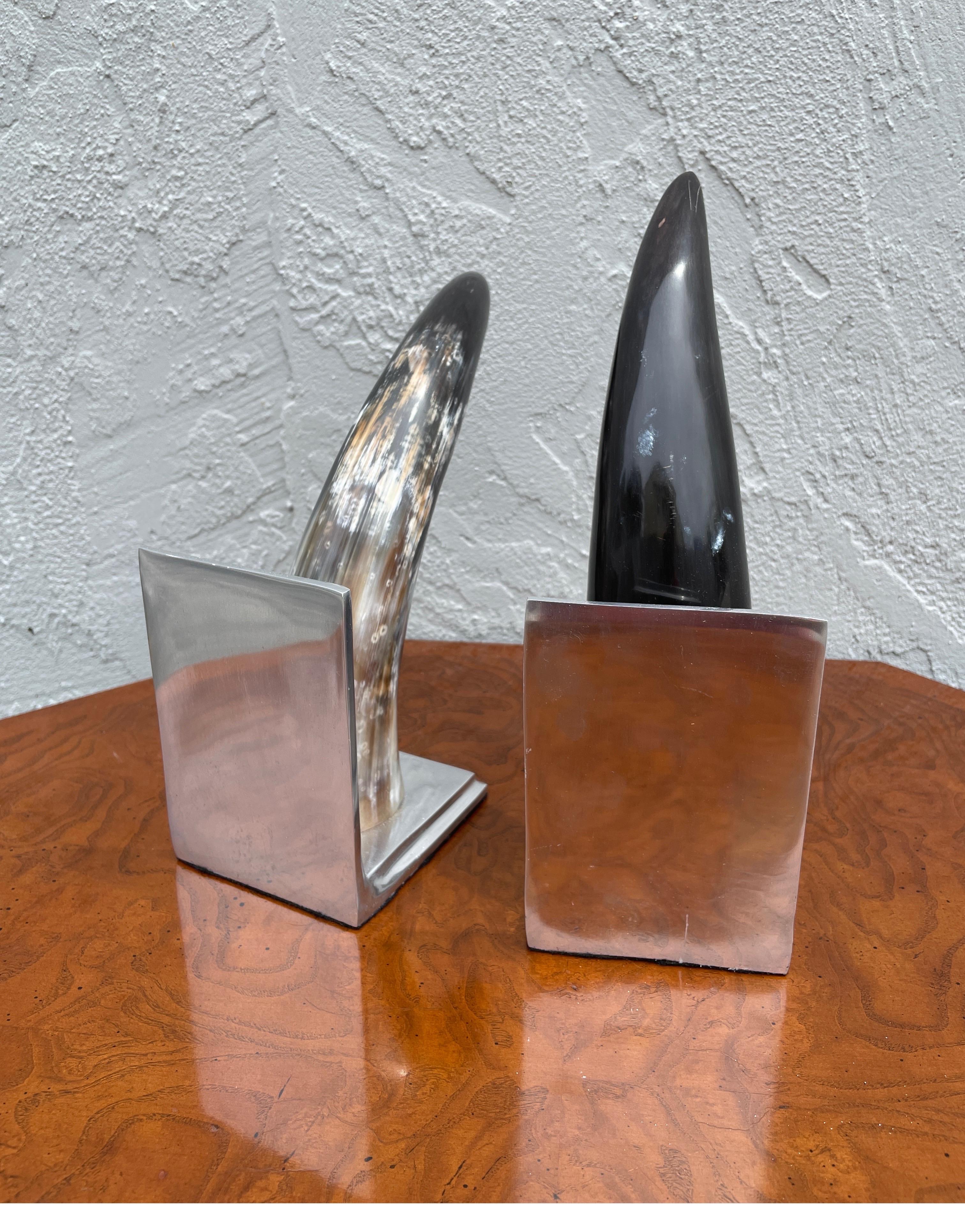 Pair of Horn Bookends For Sale 1