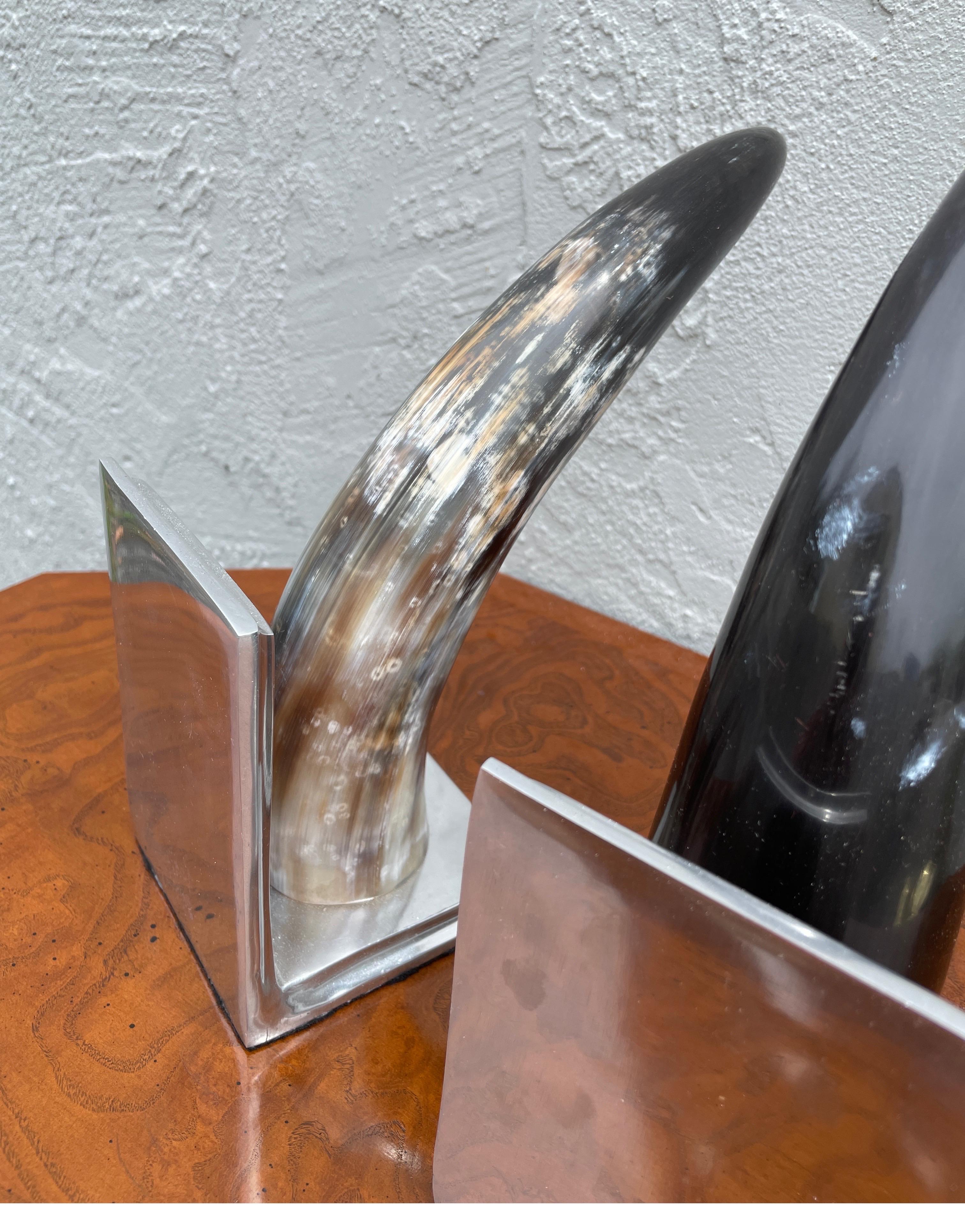 Pair of Horn Bookends For Sale 2