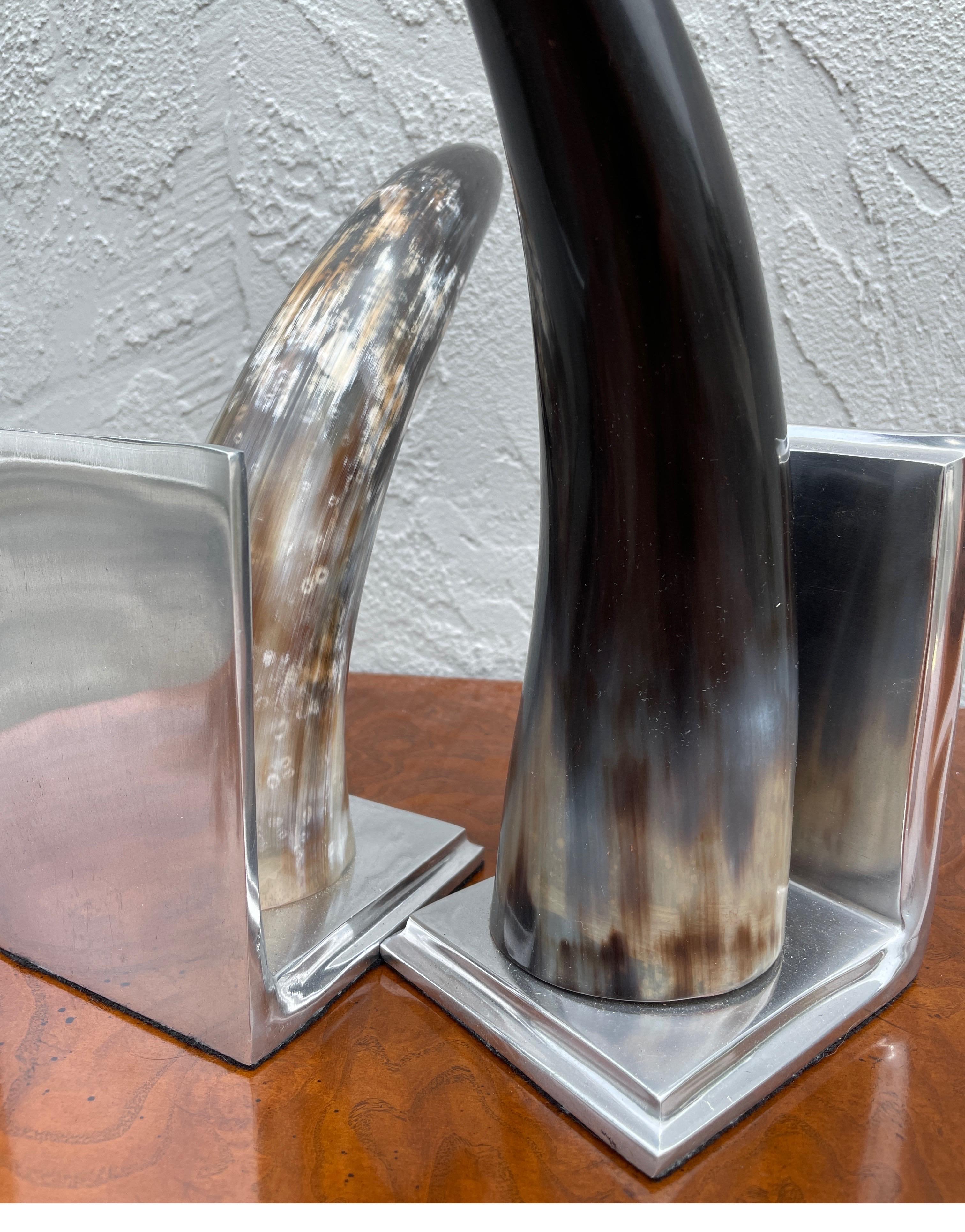 Pair of Horn Bookends For Sale 3