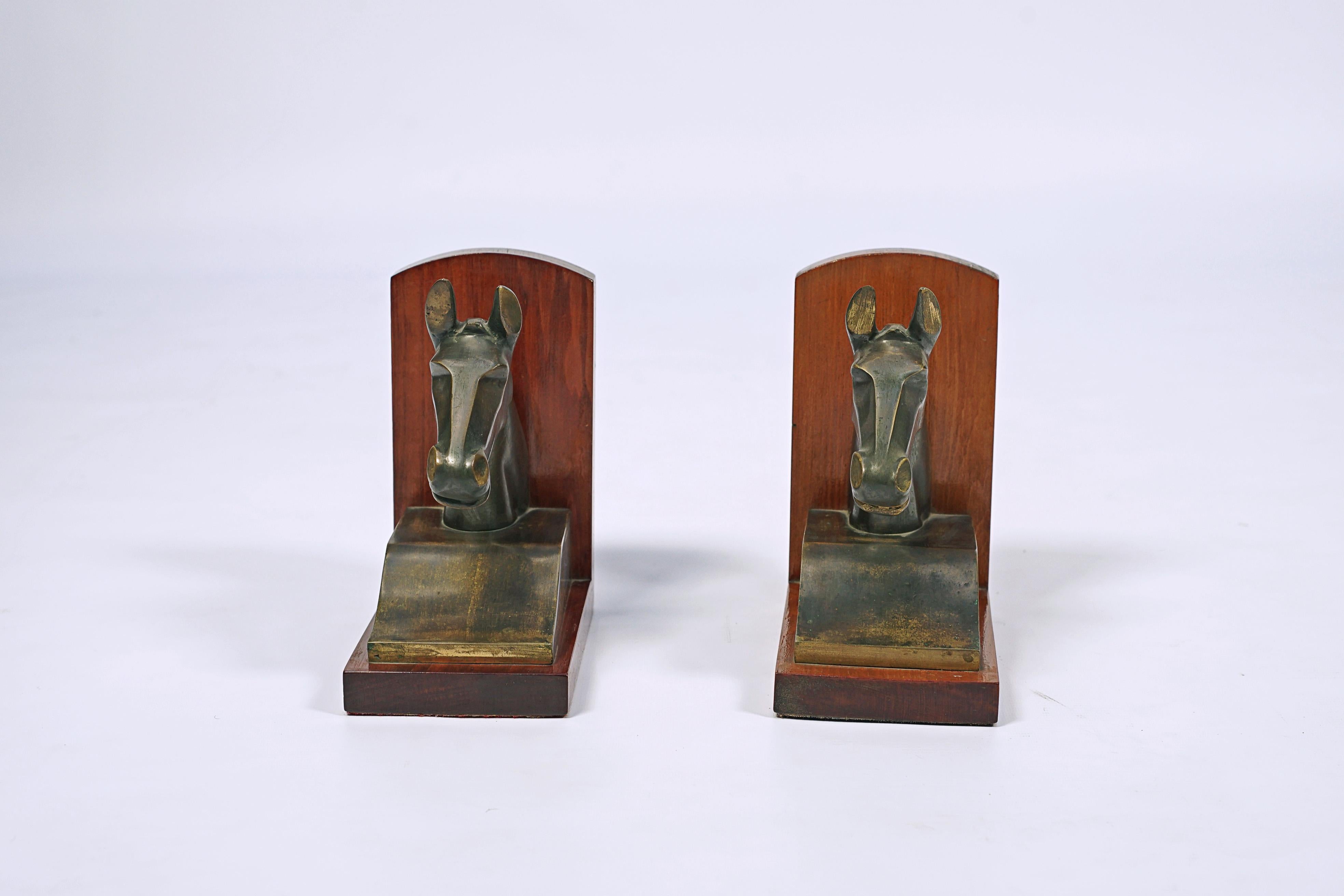 Paar Pferdekopf-Buchstützen von Hermès im Zustand „Gut“ im Angebot in Ciudad Autónoma Buenos Aires, C