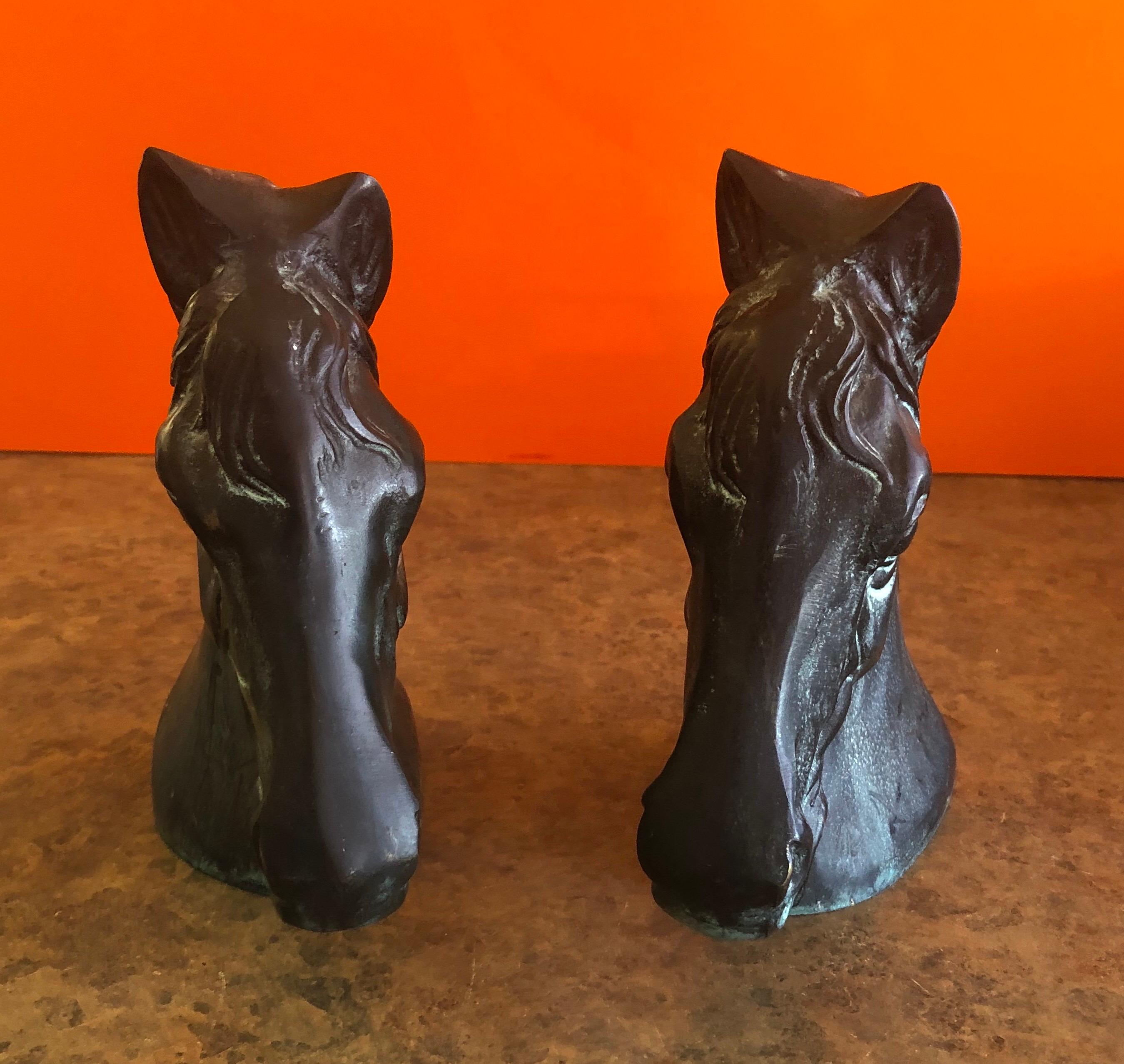 vintage horse head bookends