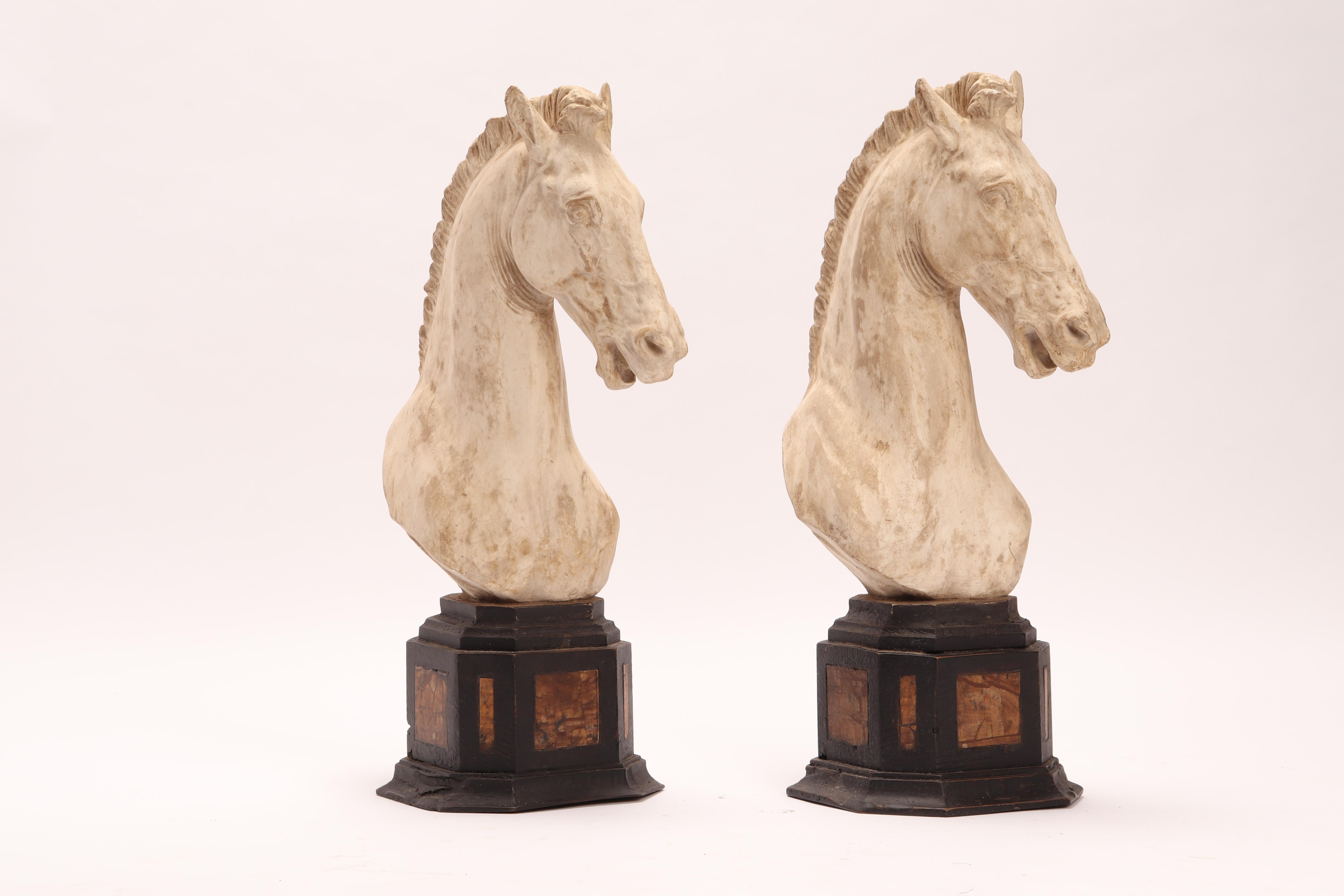 Italian Pair of Horse Heads, Italy, 1870