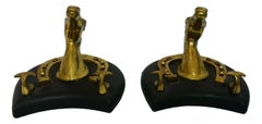 Pair of Horse-Shaped Brass Coat Hangers, 1970s