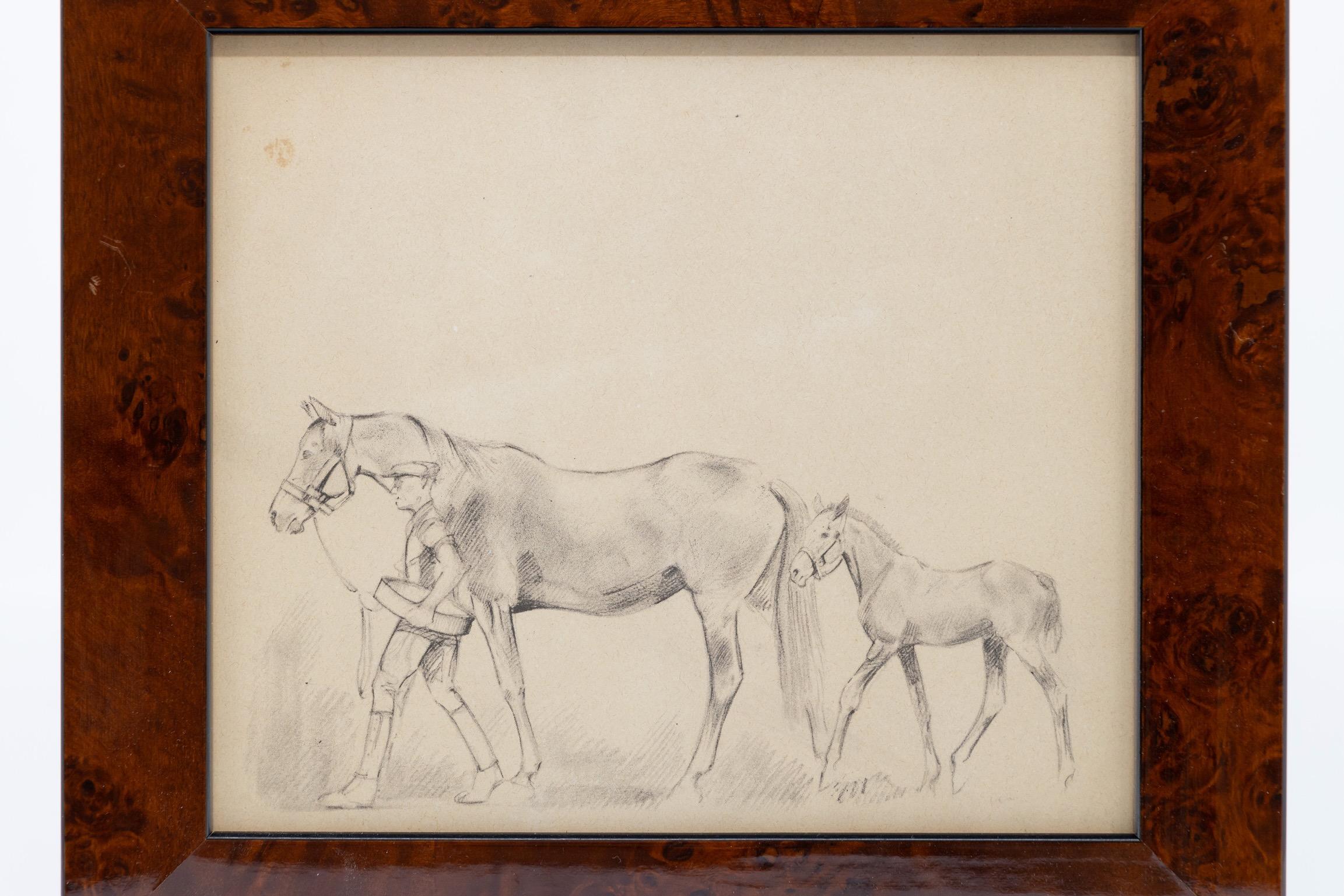 Paper Pair of Horse Sketches For Sale