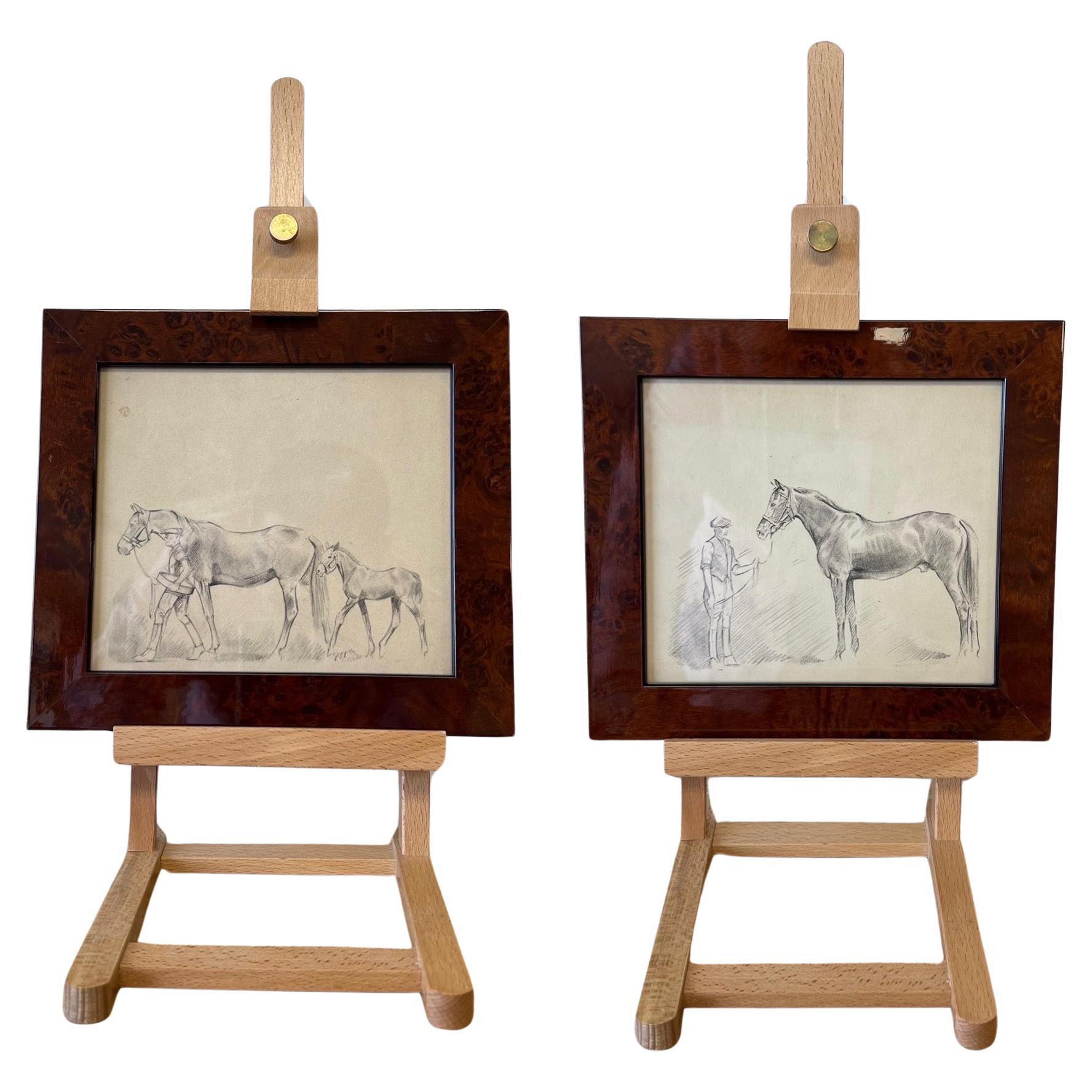 Pair of Horse Sketches For Sale