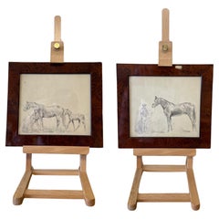 Vintage Pair of Horse Sketches