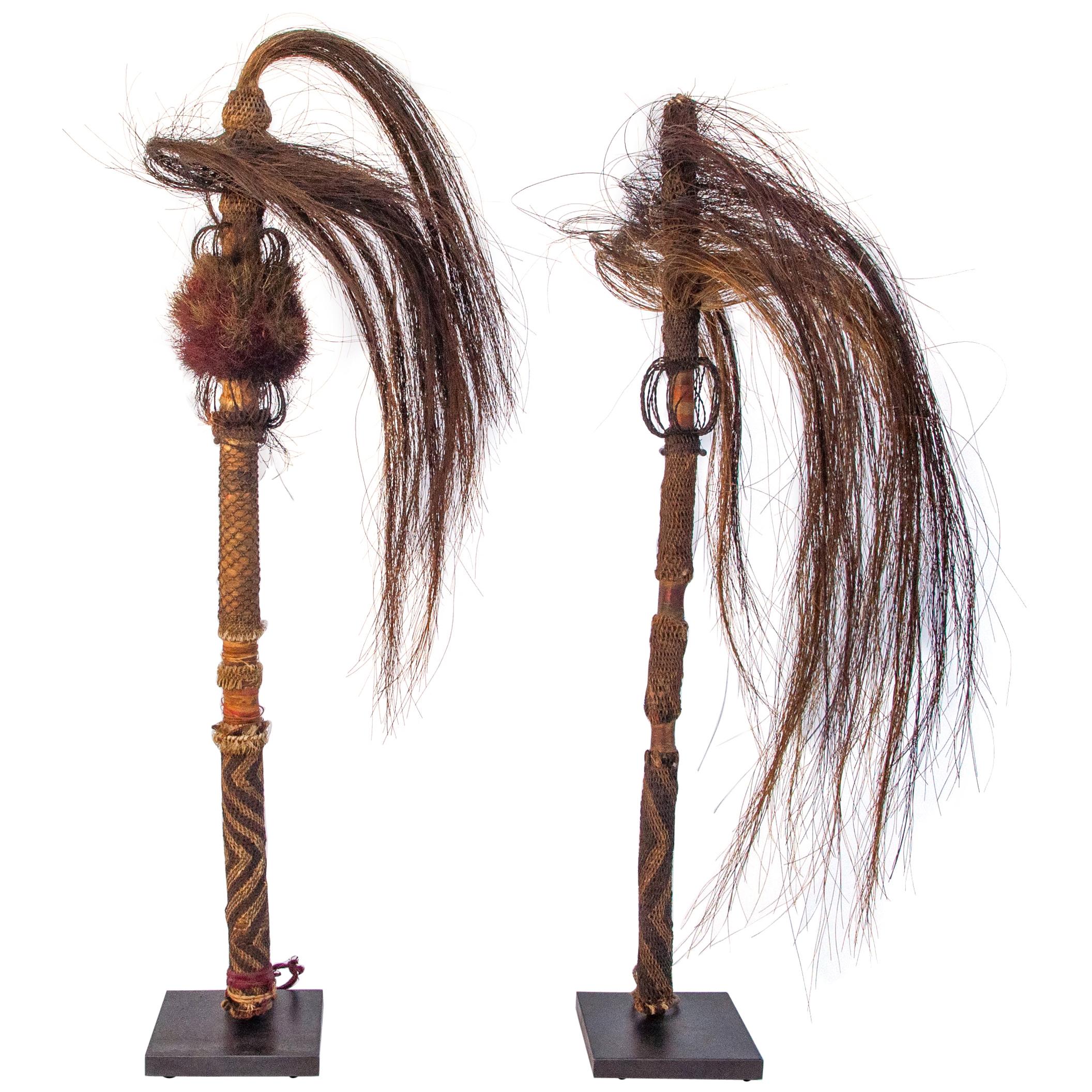 Pair of Horsehair Fly Whisks, Yi of Yunnan, China, Early to Mid-20th Century