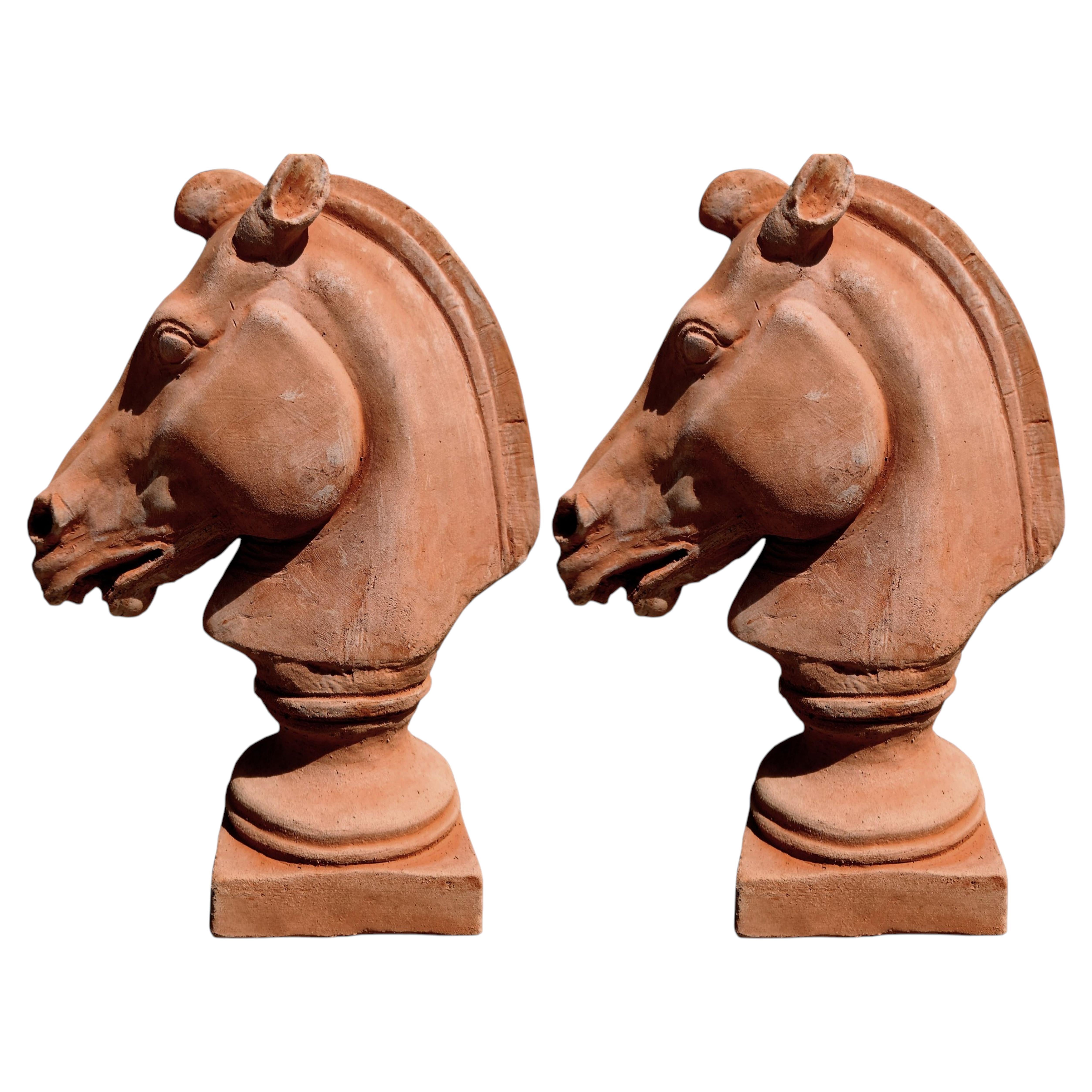 Pair of HORSE'S HEAD - CHARIOT OF SELENE 21th Century