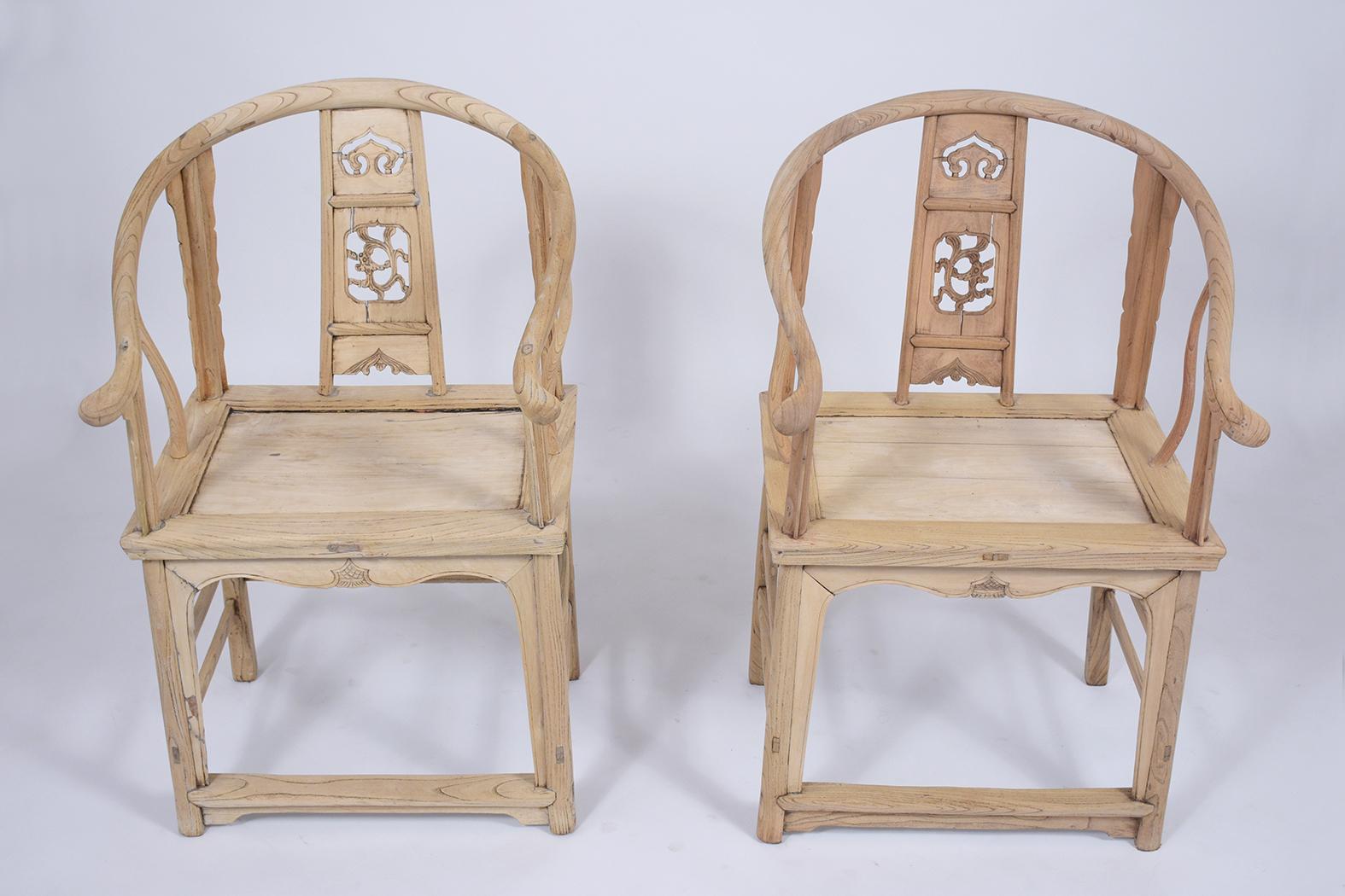 Chinese Pair of Horseshoe Chairs