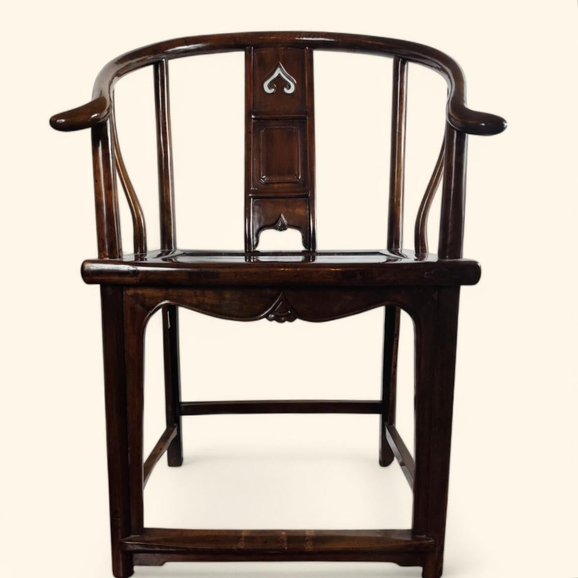 Paar Hufeisen-Sessel aus Catalpa-Holz (梓木), China, Qing-Dynastie im Angebot 6