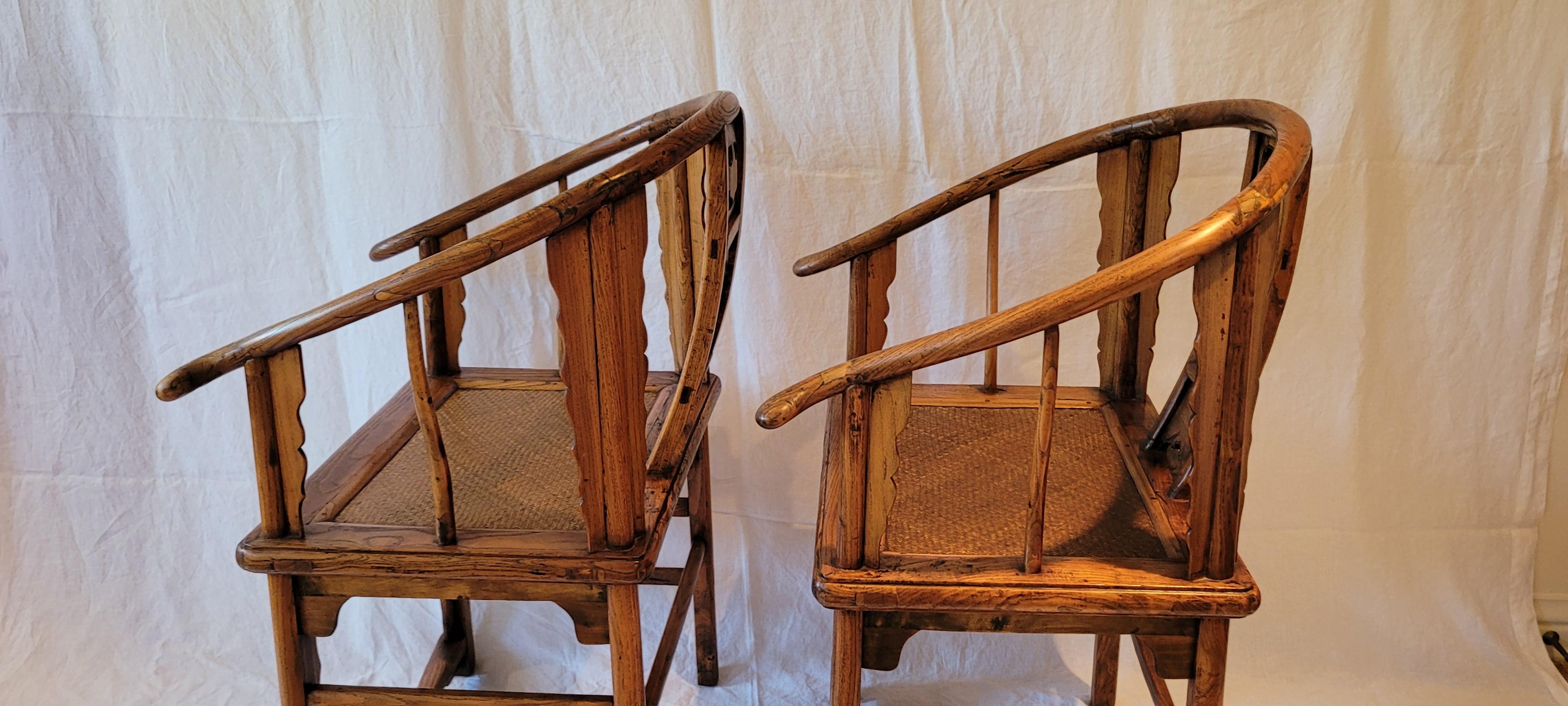 Pair of Horseshoe Back Chairs - mid 19th Century For Sale 1