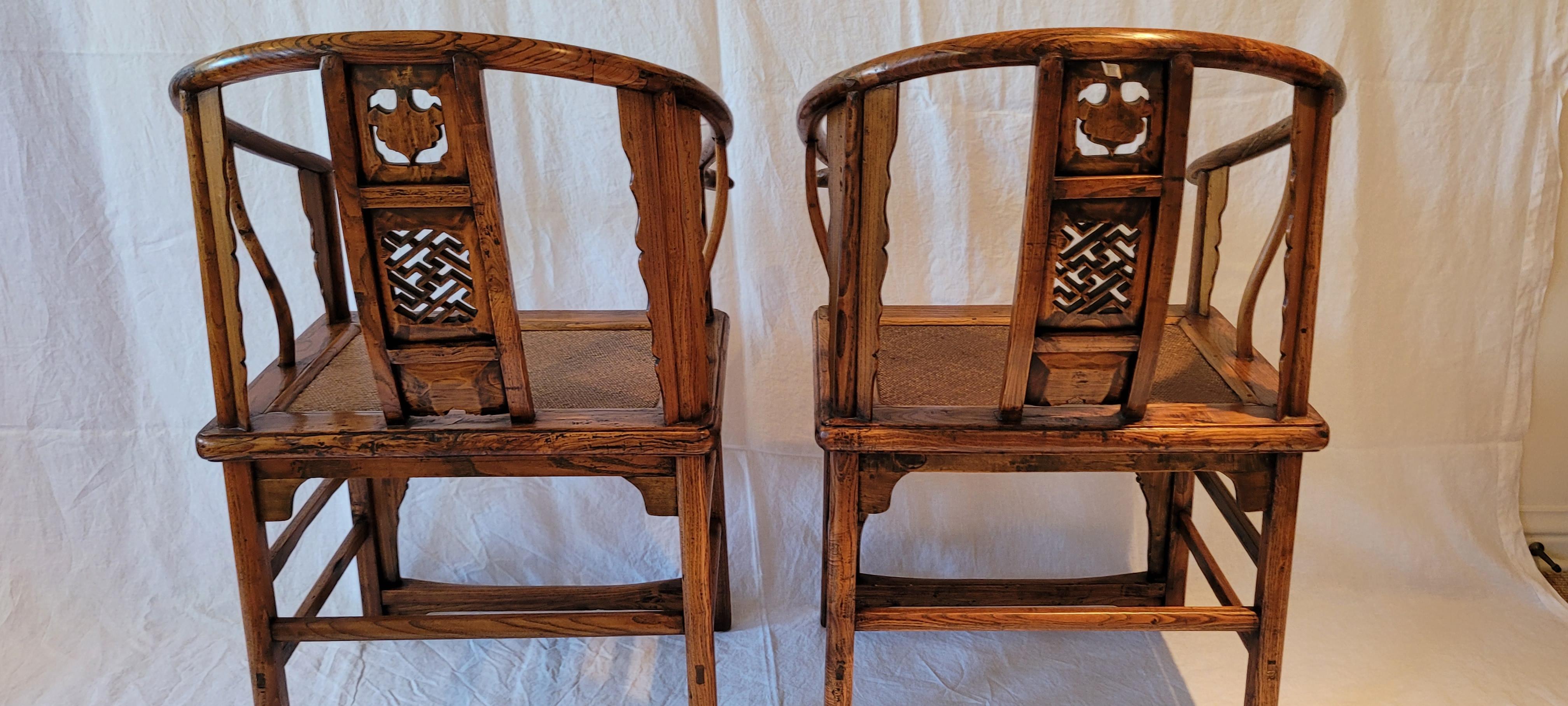 Pair of Horseshoe Back Chairs - mid 19th Century For Sale 3