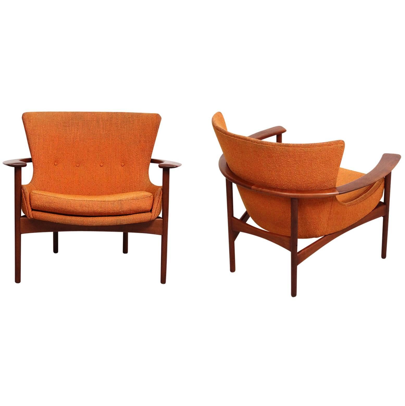 Pair of "Horseshoe" Lounge Chairs by Kofod-Larsen