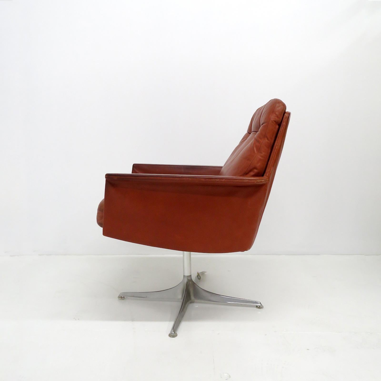 Brushed Pair of Horst Brüning Sedia Lounge Chairs for Kill International, 1960s For Sale