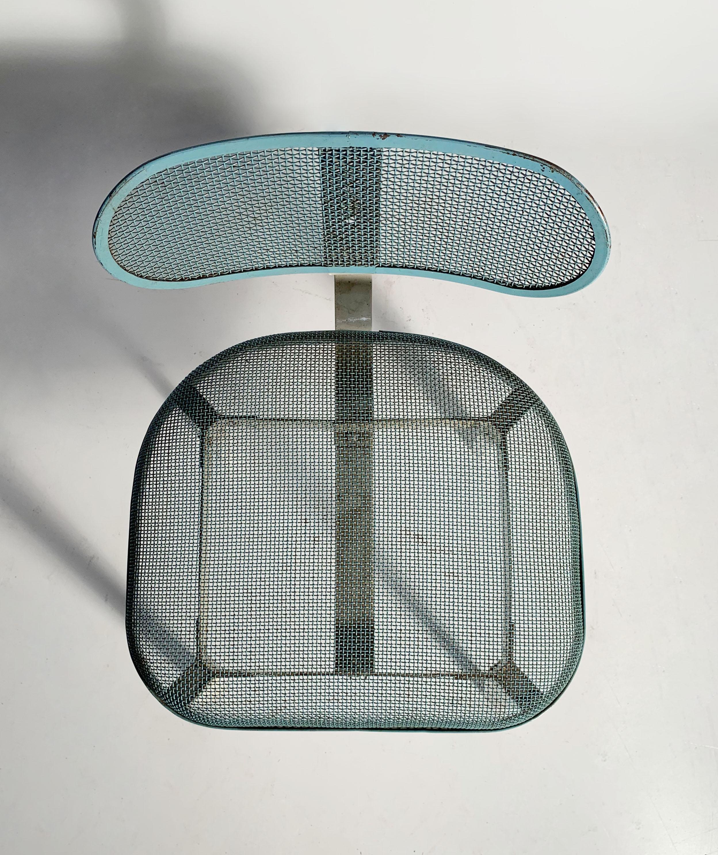 Pair of Horton Textile Ironer Industrial mesh Chairs For Sale 1