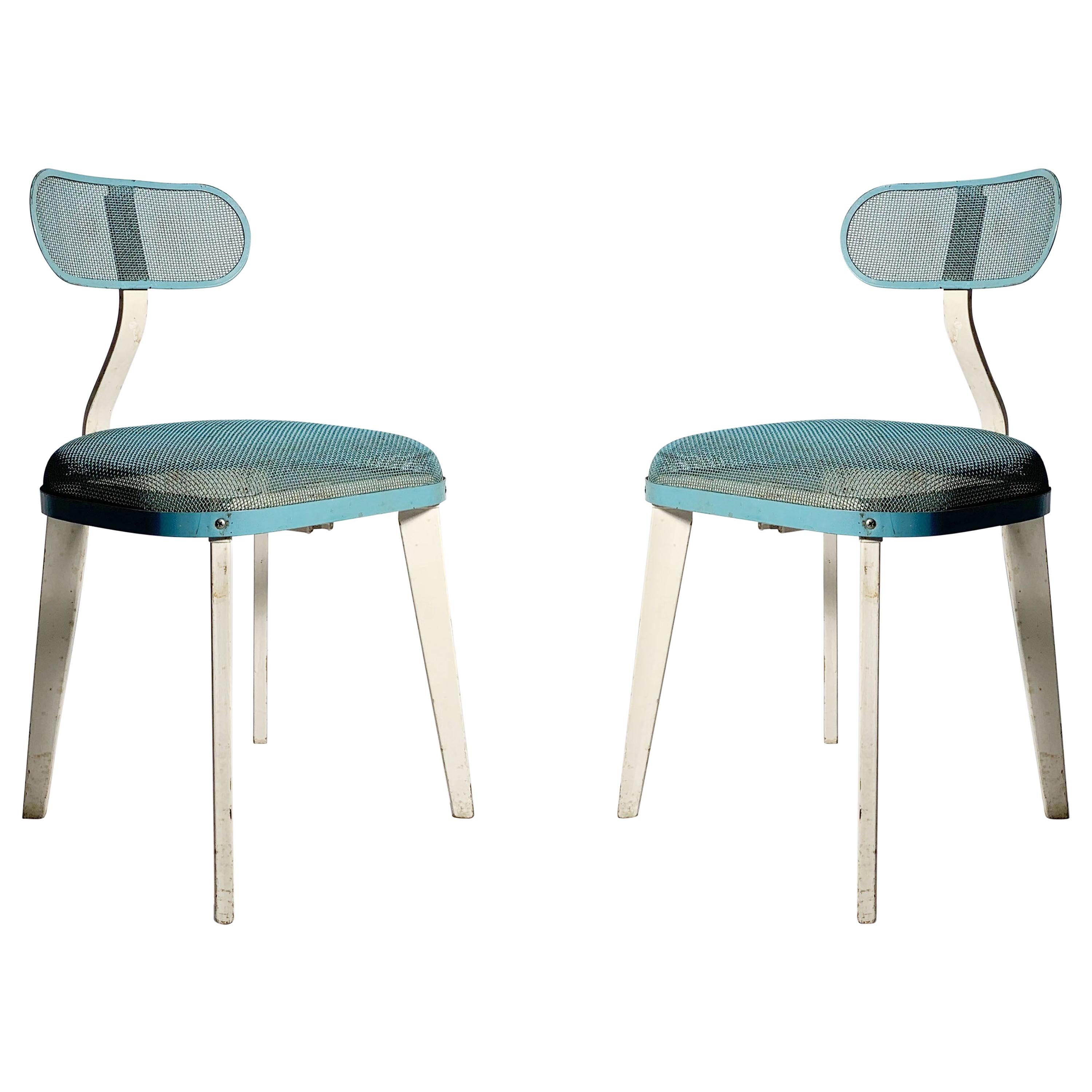 Ein Paar Horton Textile Ironer-Stühle aus Industriegeflecht