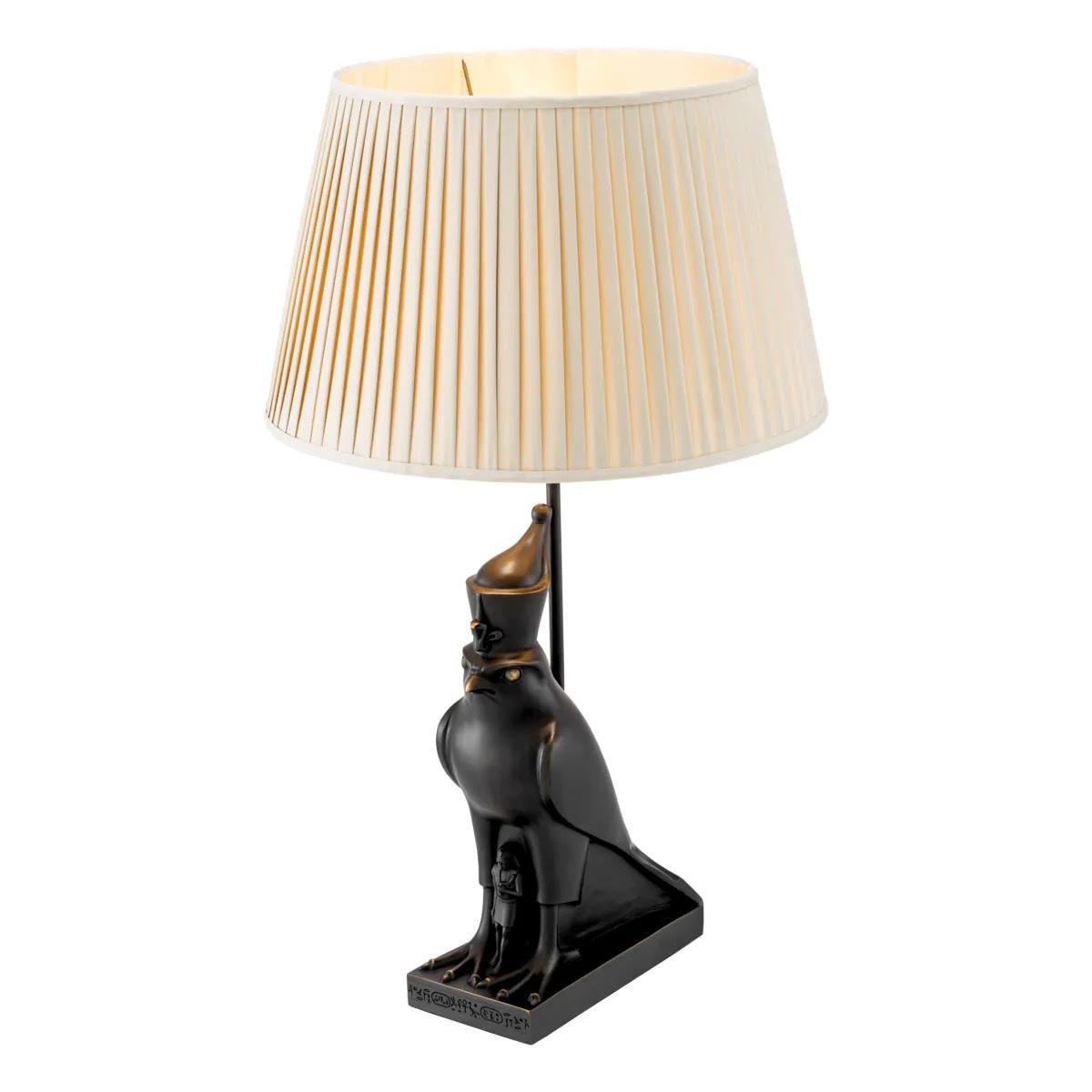 Français Paire de lampes de table Horus Modèle, bronze patiné. en vente