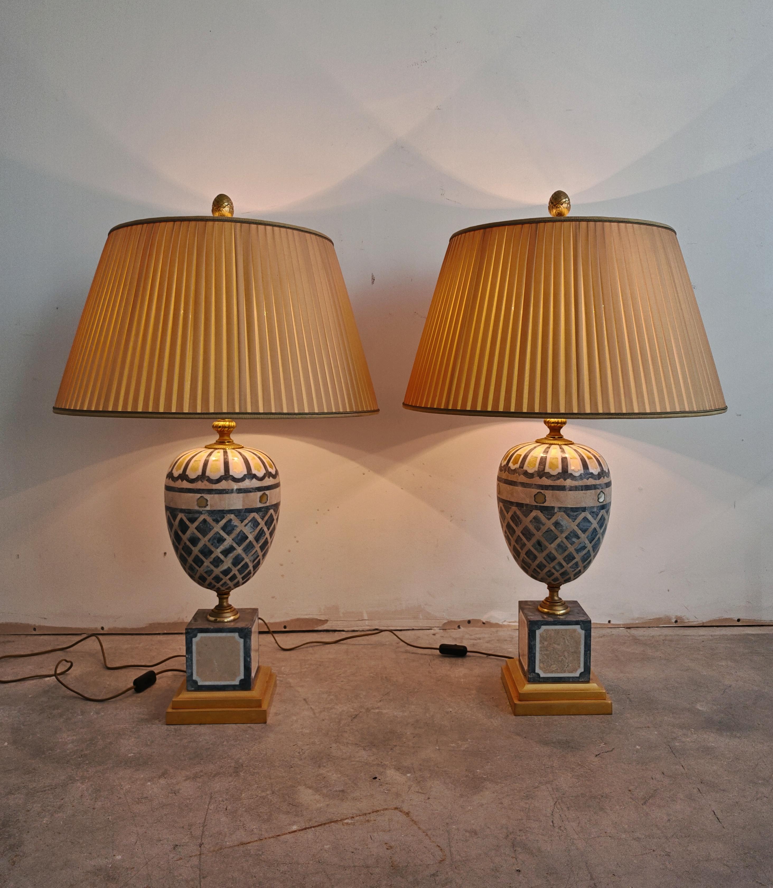 Hollywood Regency Pair of 'Hottonia' Table Lamps by Laudarte, Italy 2000s For Sale
