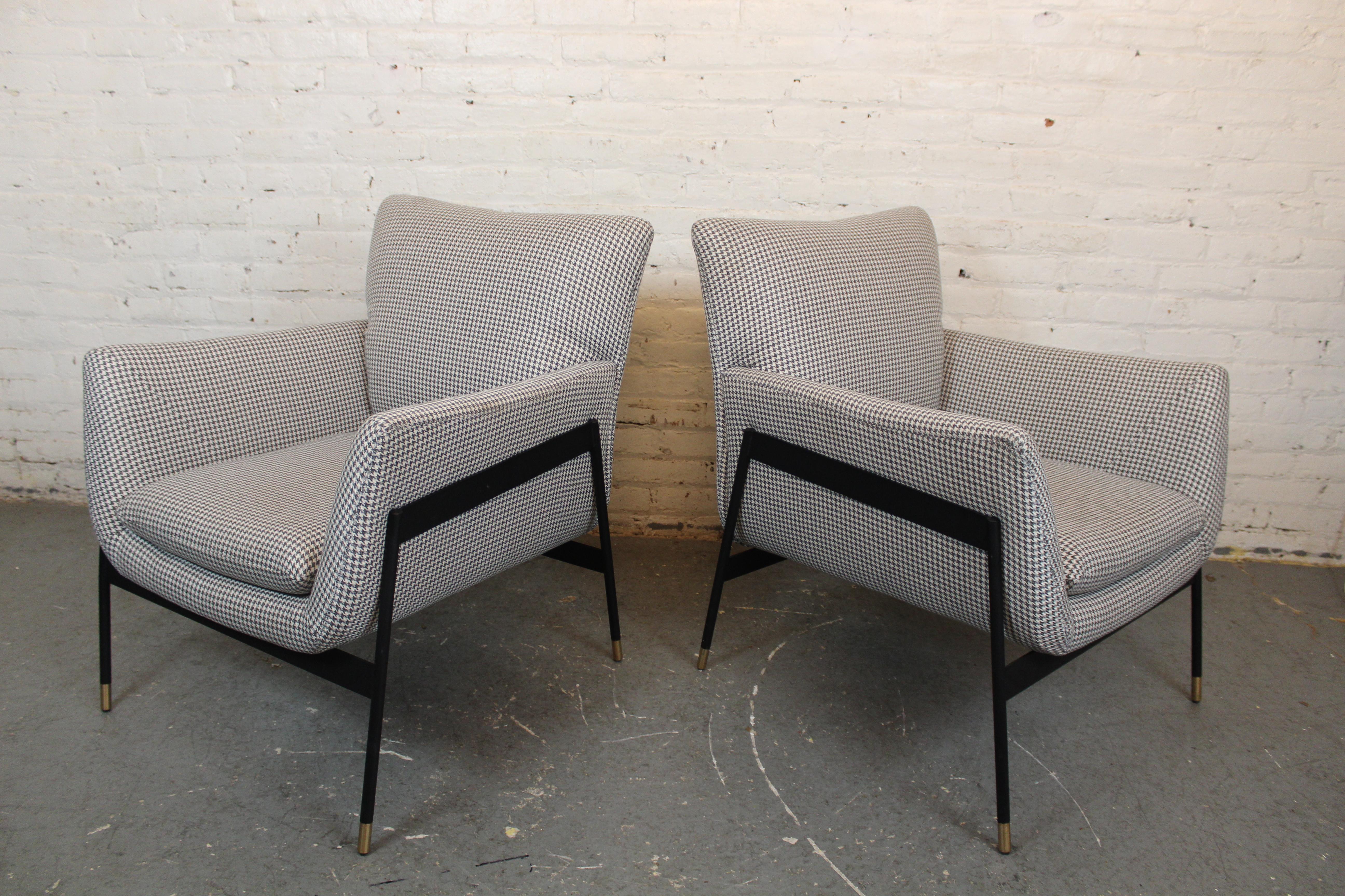 Scandinavian Modern Pair of Houndstooth 