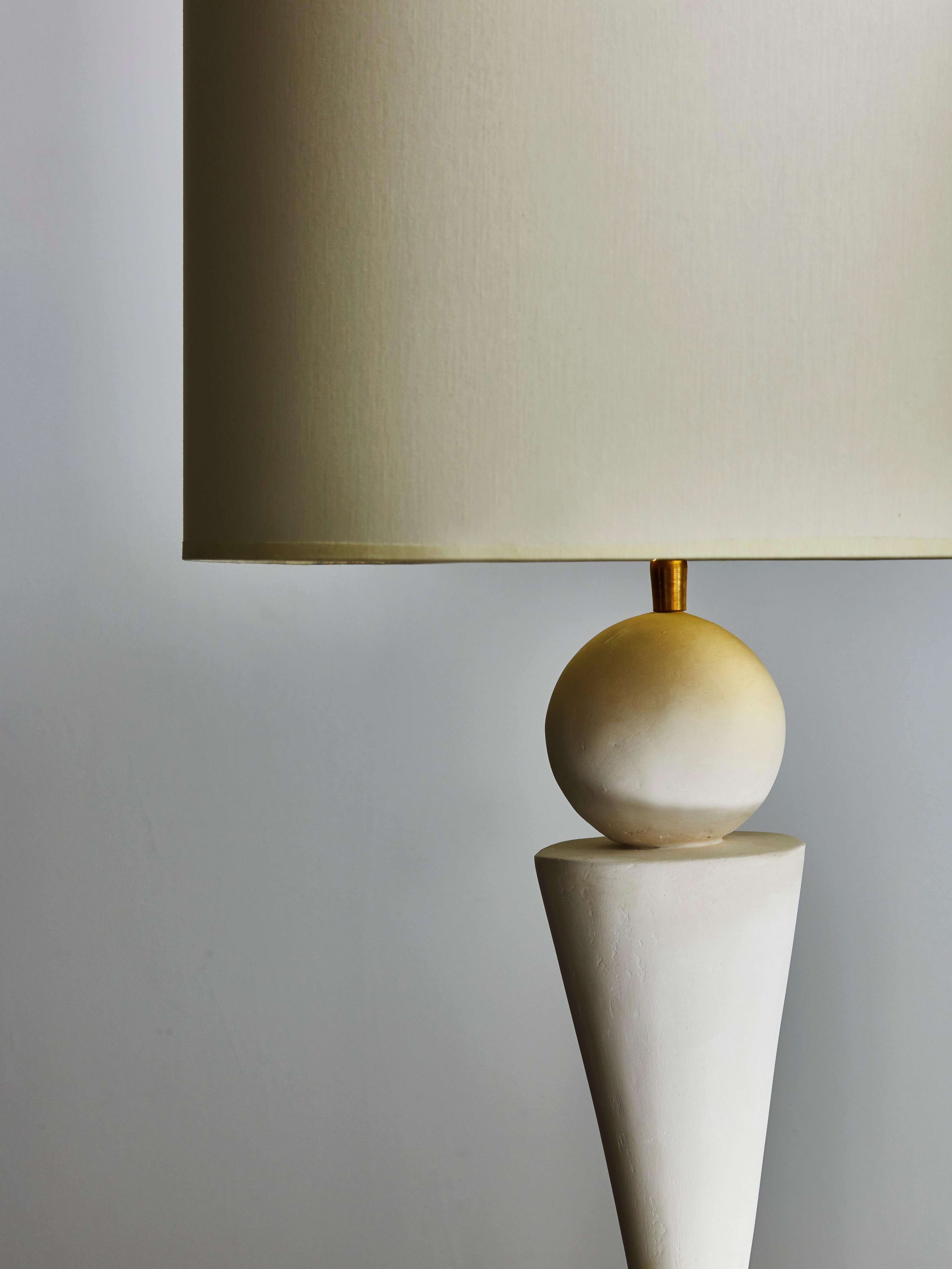 French Pair of Hourglass Plaster Table Lamps
