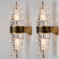 Pair of Hourglass Shaped Old Brass Wall Sconce, France, Europe, 1970s